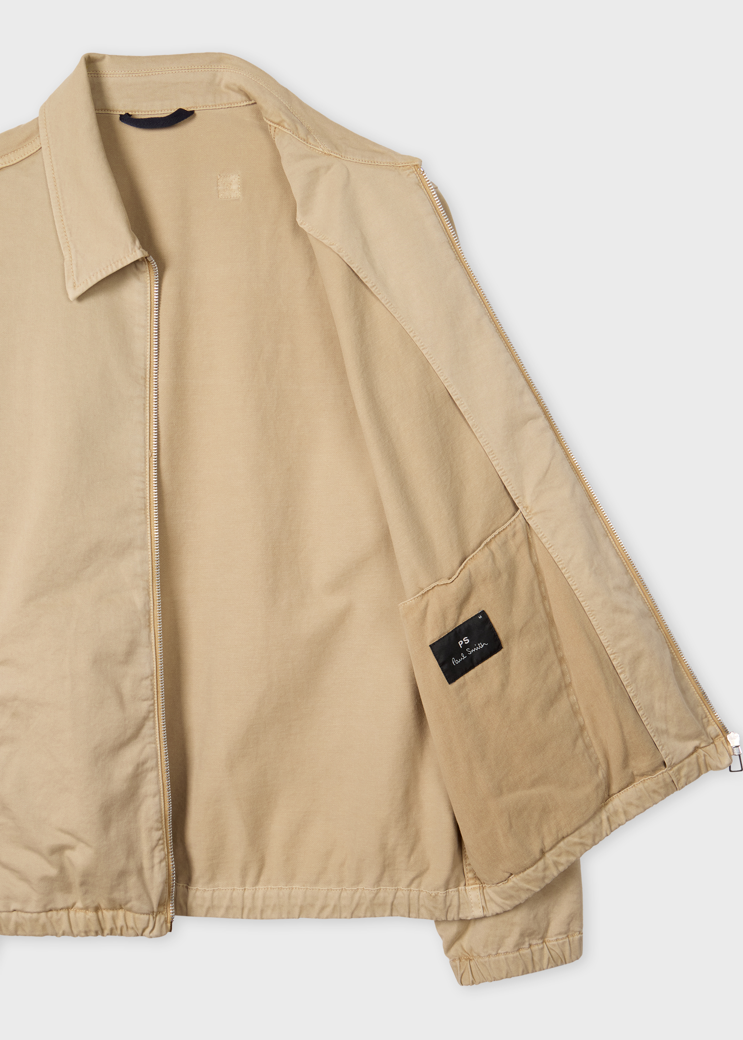 Washed Tan Cotton-Twill Coach Jacket