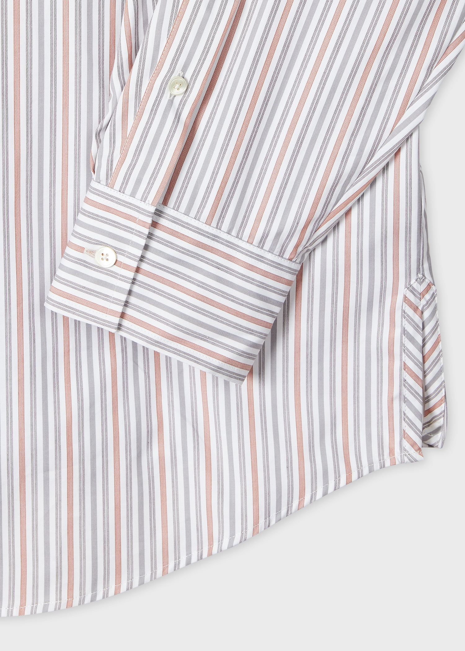 Women's Cotton White, Blue and Pink Stripe Shirt