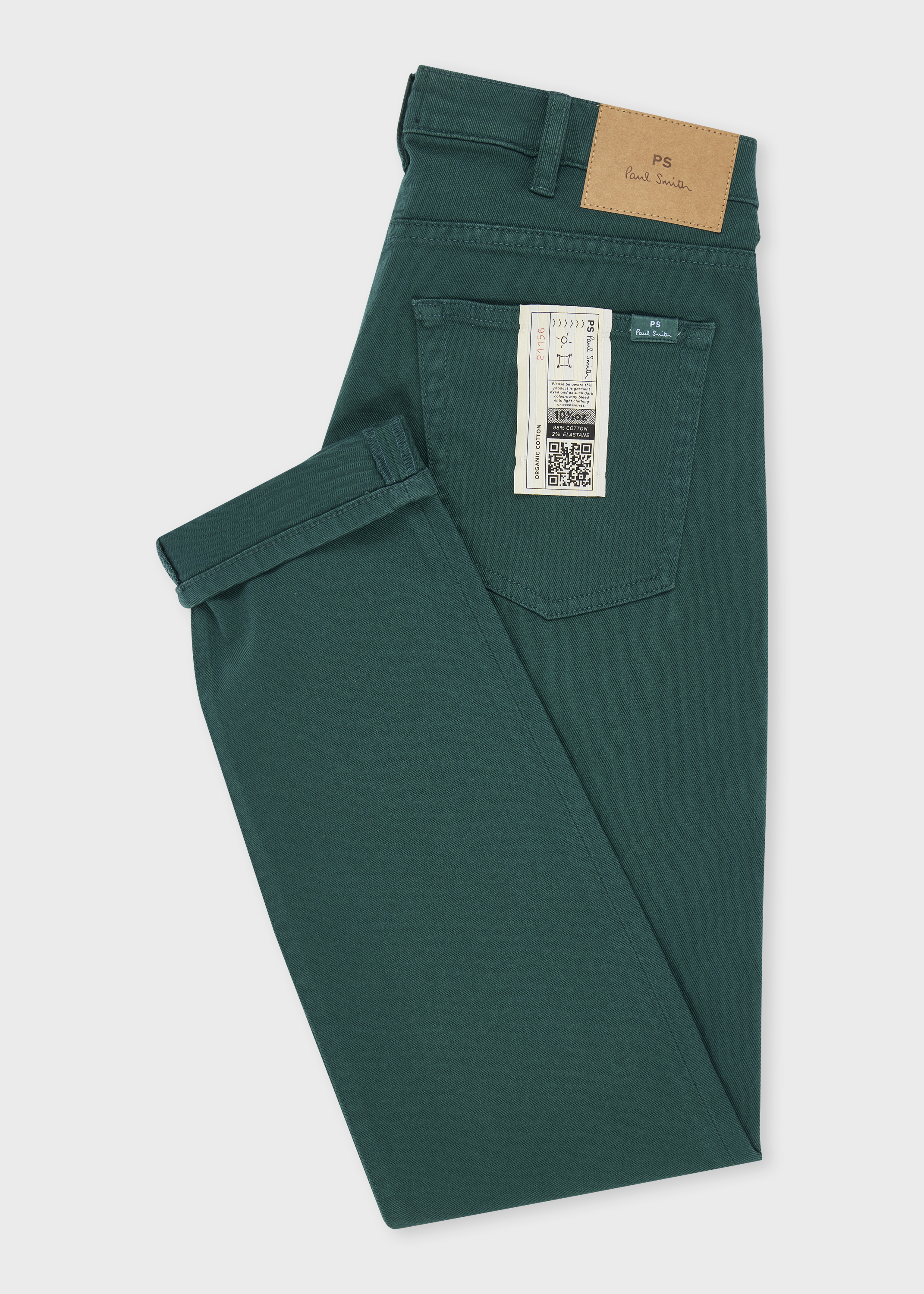 Tapered-Fit Petrol Green Garment-Dyed Organic Cotton-Stretch Jeans
