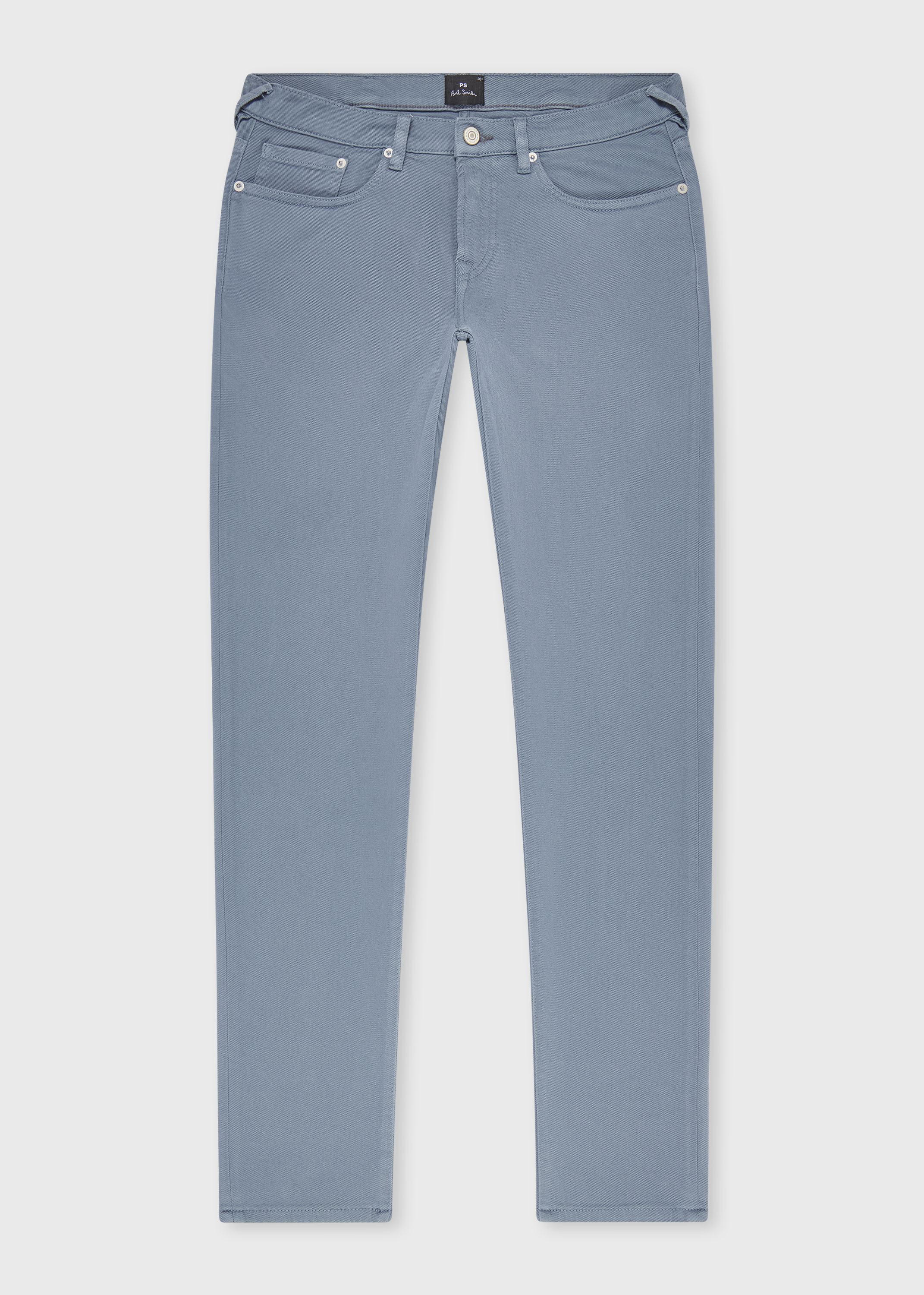 Tapered-Fit Powder Blue Garment-Dyed Organic Cotton-Stretch Jeans