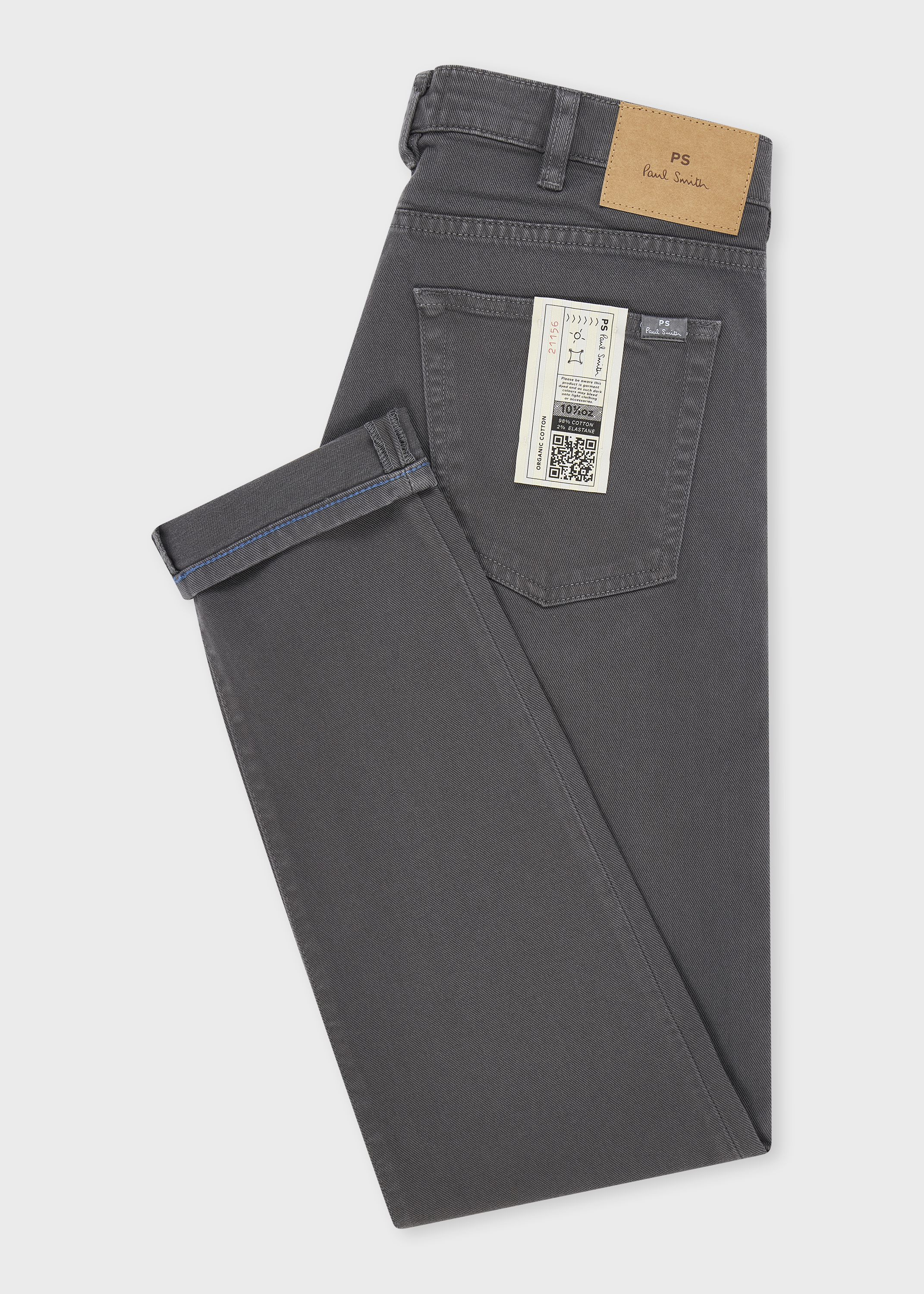Tapered-Fit Grey Garment-Dyed Organic Cotton-Stretch Jeans