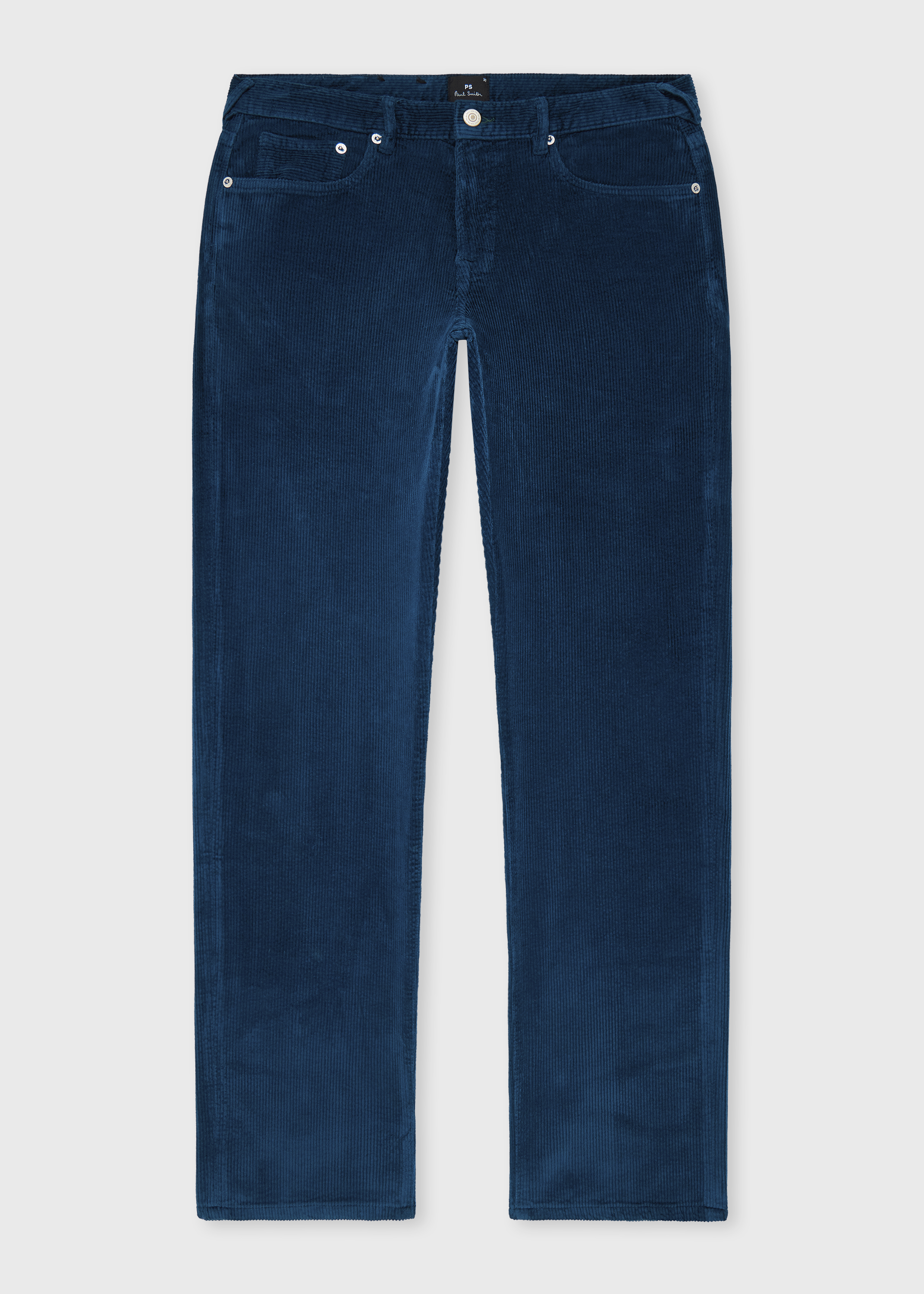 Relaxed Tapered-Fit Dark Blue Corduroy Trousers