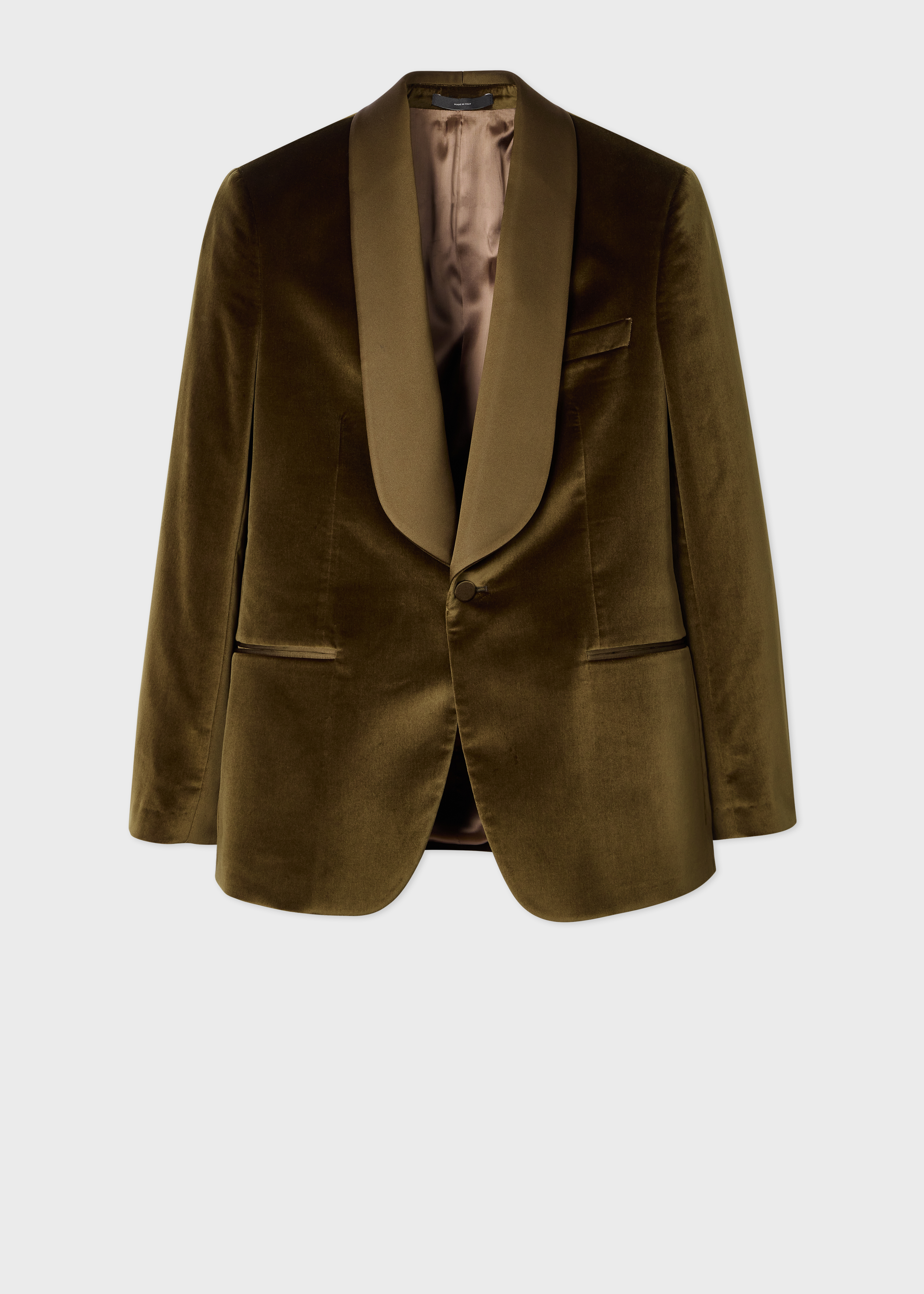 The Soho - Tailored-Fit Khaki Green Velvet Evening Blazer