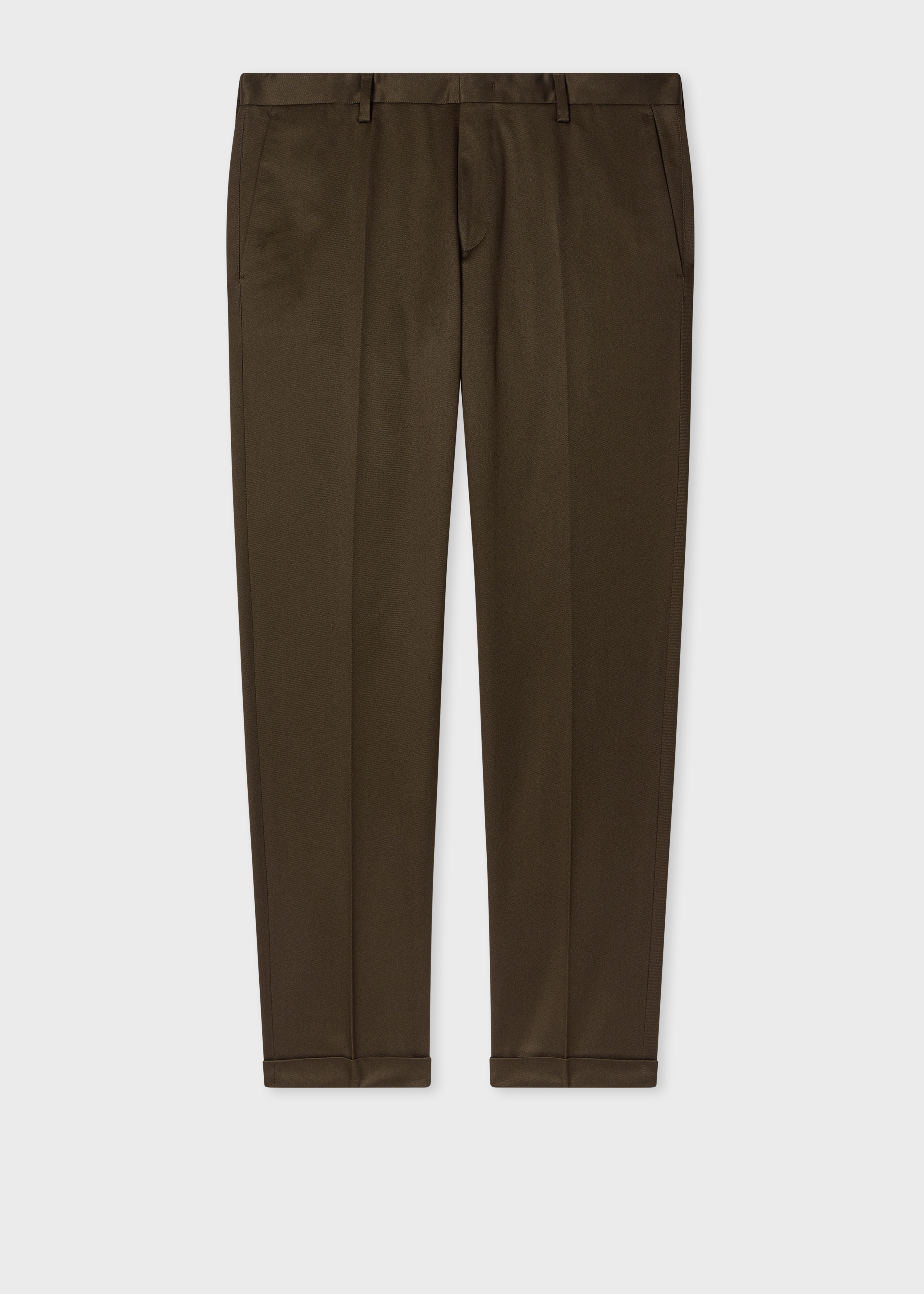 Slim-Fit Brown Cotton-Stretch Chinos
