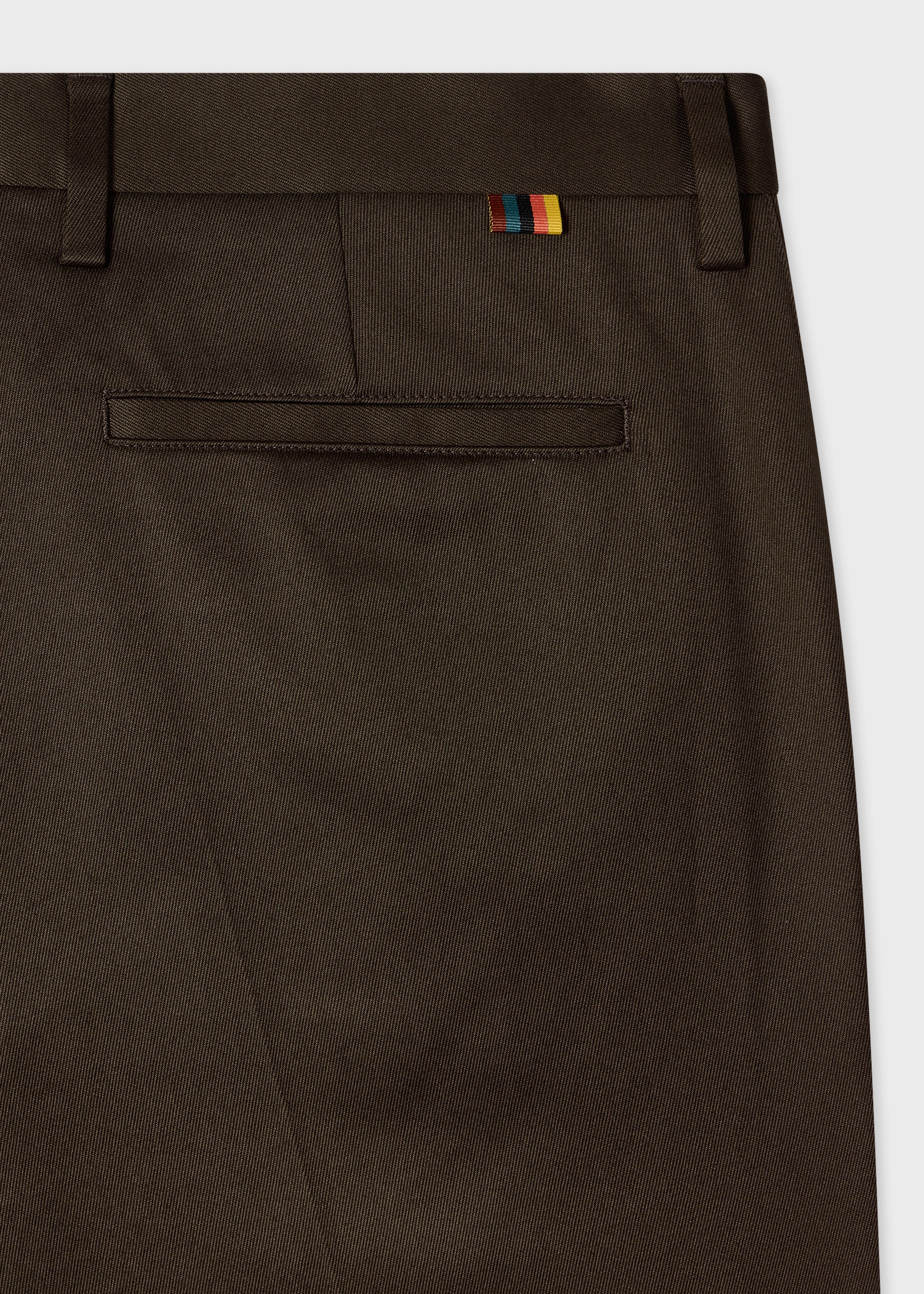 Slim-Fit Brown Cotton-Stretch Chinos