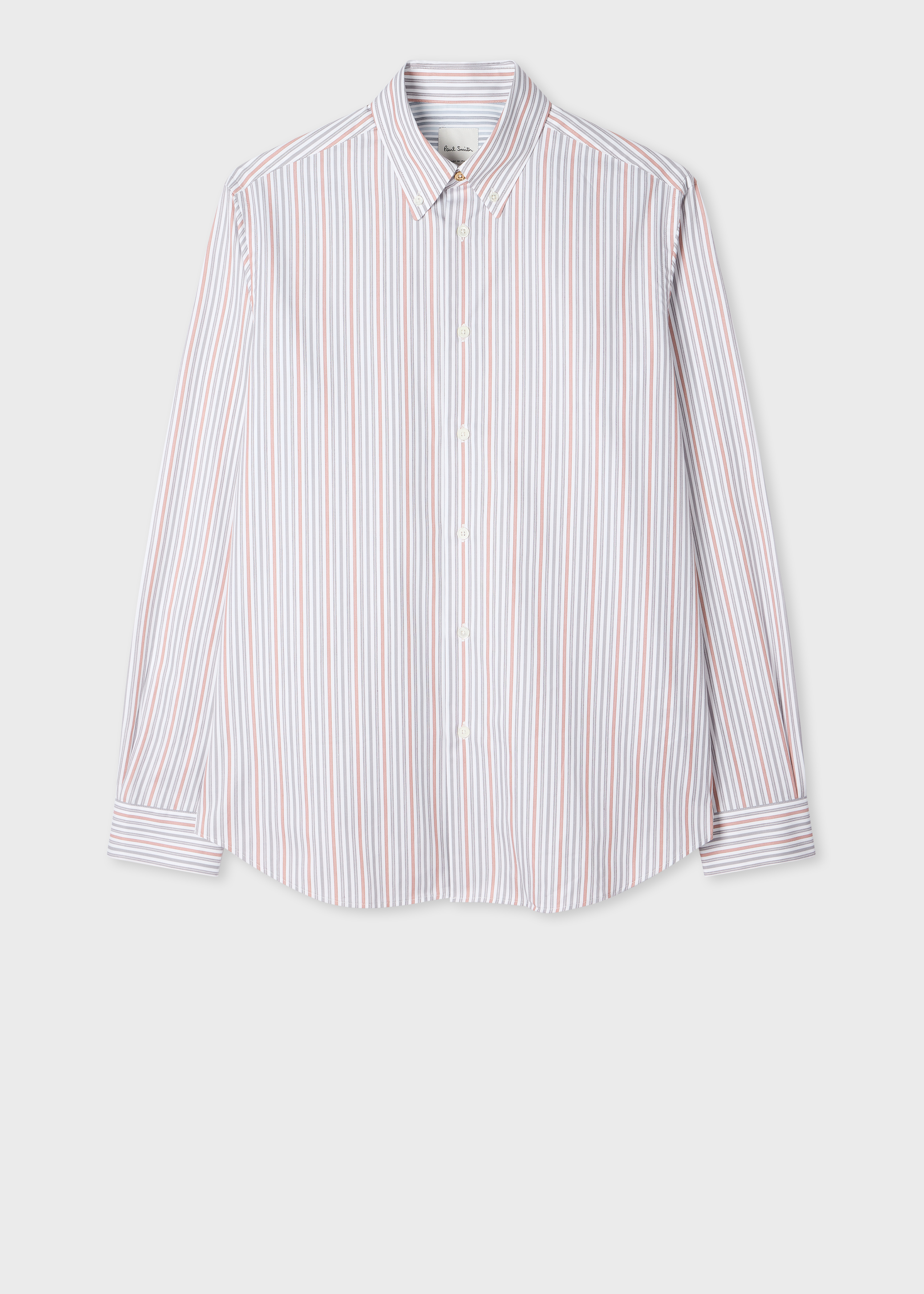 Classic-Fit Light Red Stripe Cotton Button-Down Shirt