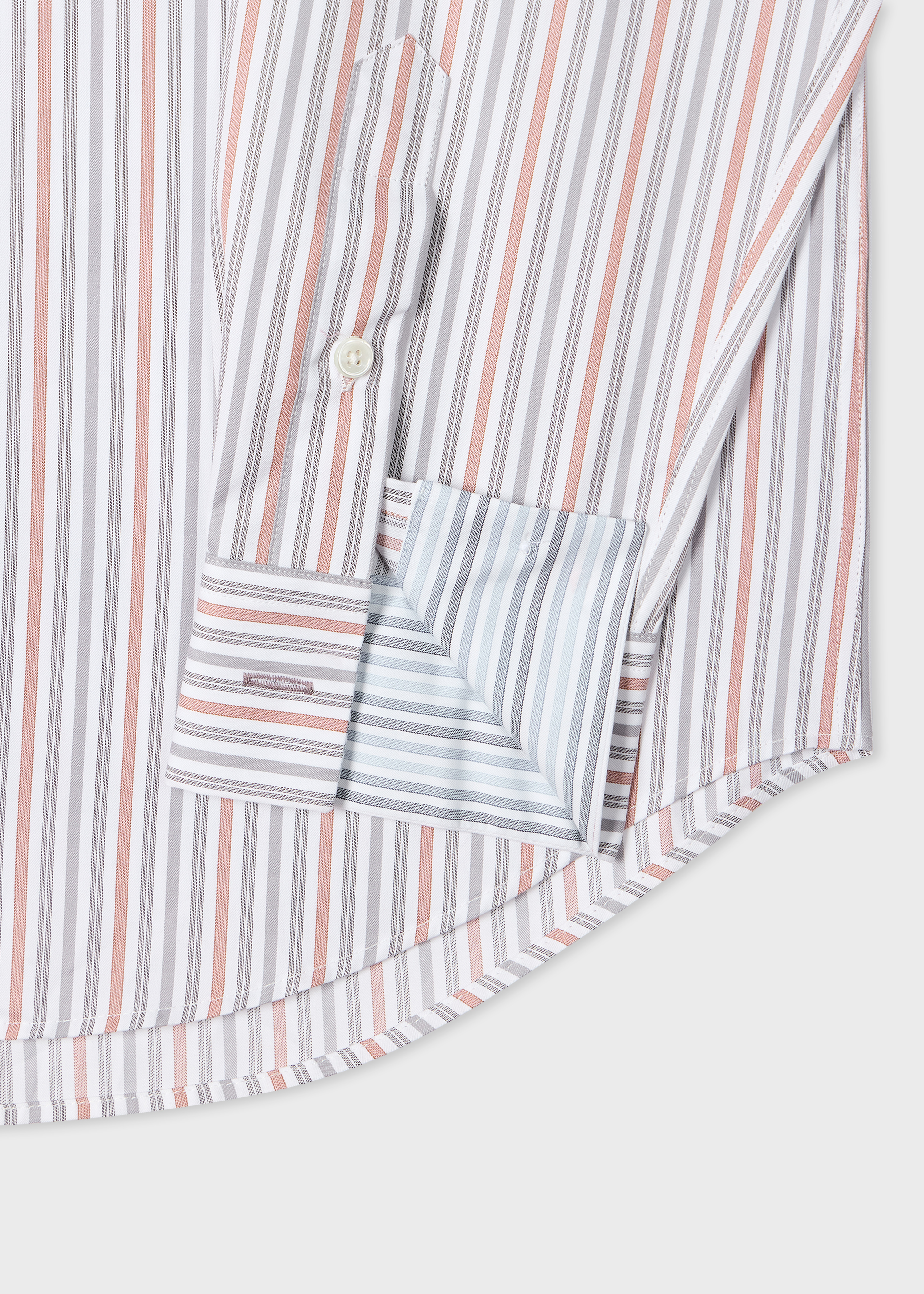 Classic-Fit Light Red Stripe Cotton Button-Down Shirt