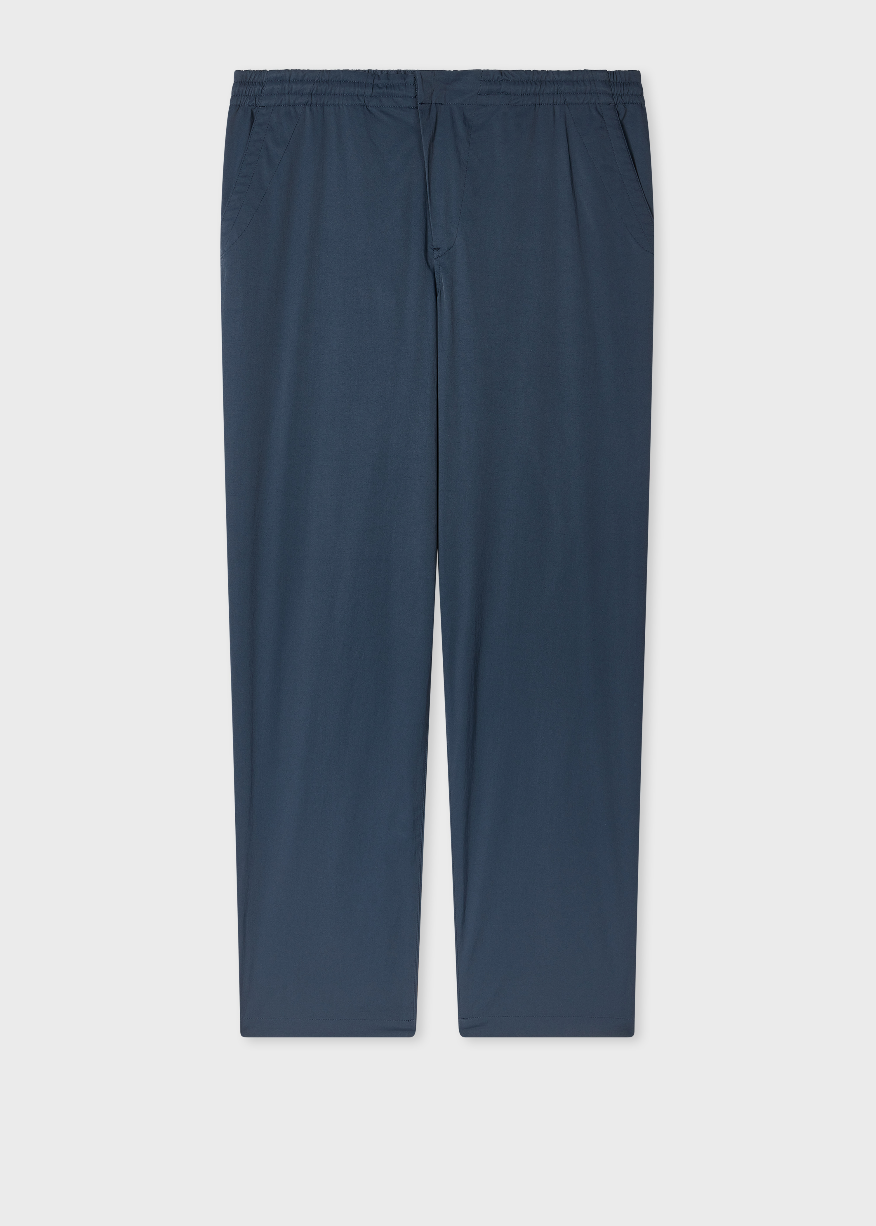 Navy Technical Cotton-Blend Drawstring Waist Trousers