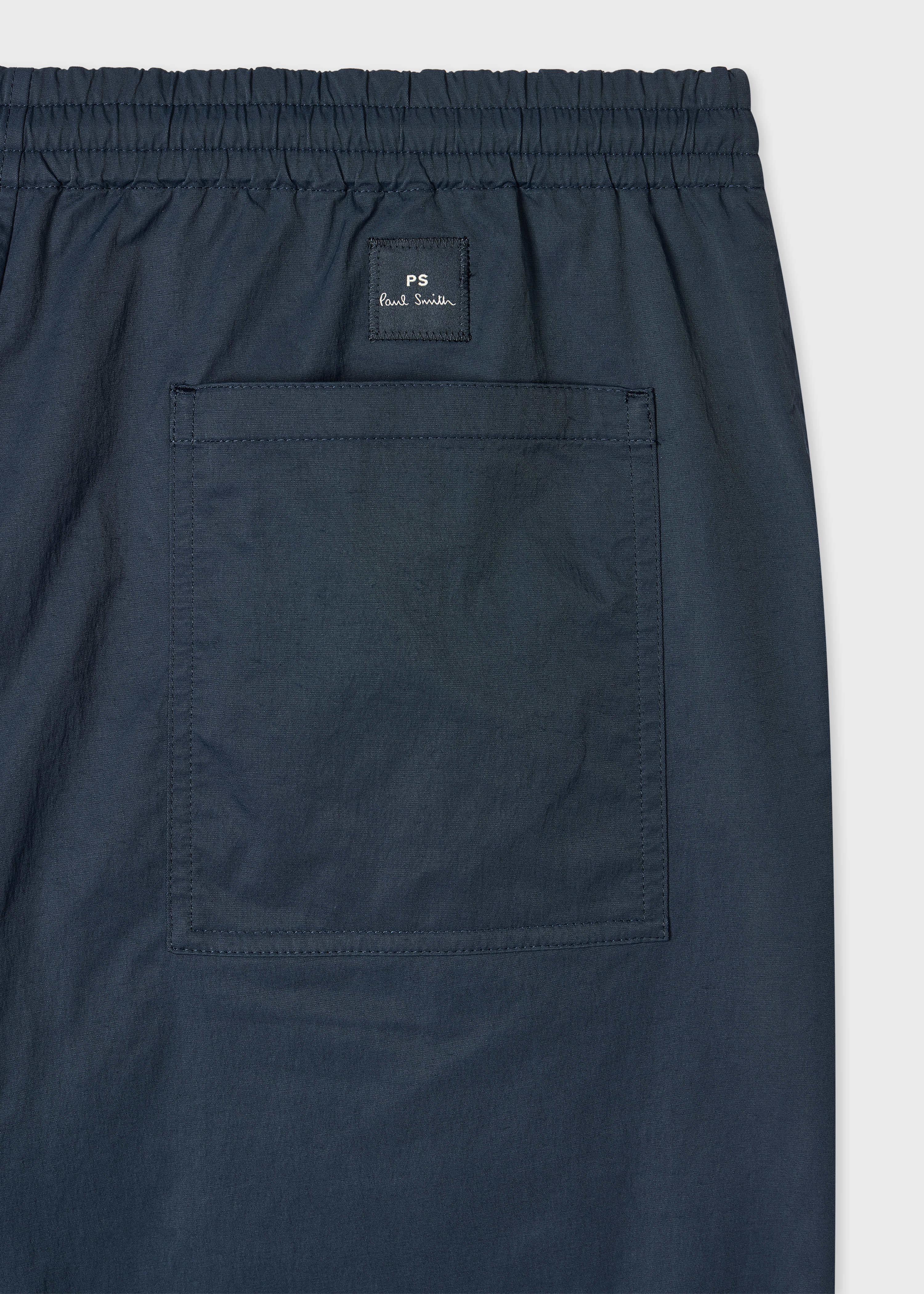 Navy Technical Cotton-Blend Drawstring Waist Trousers