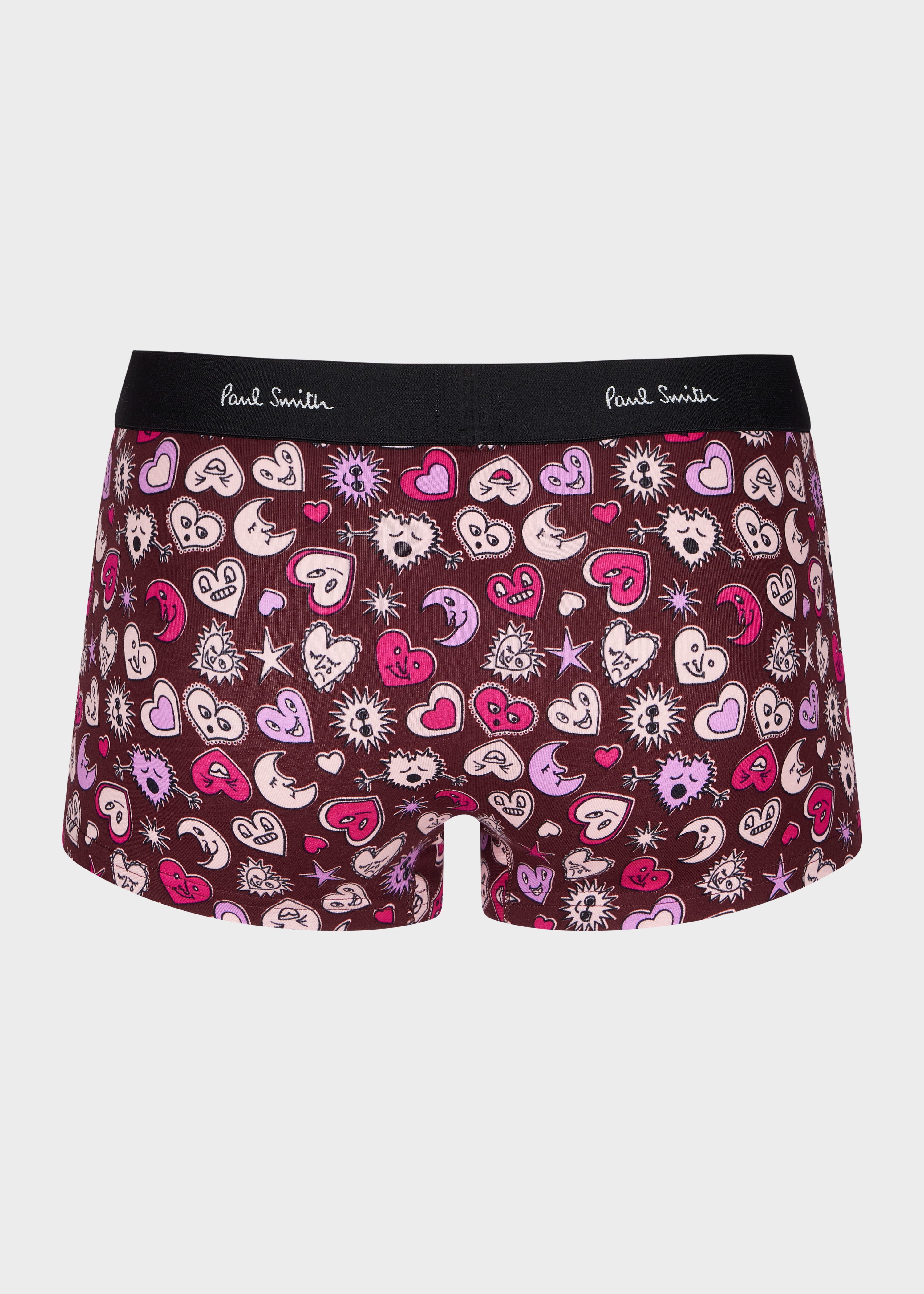 Burgundy 'Hearts and Stars' Boxer Briefs