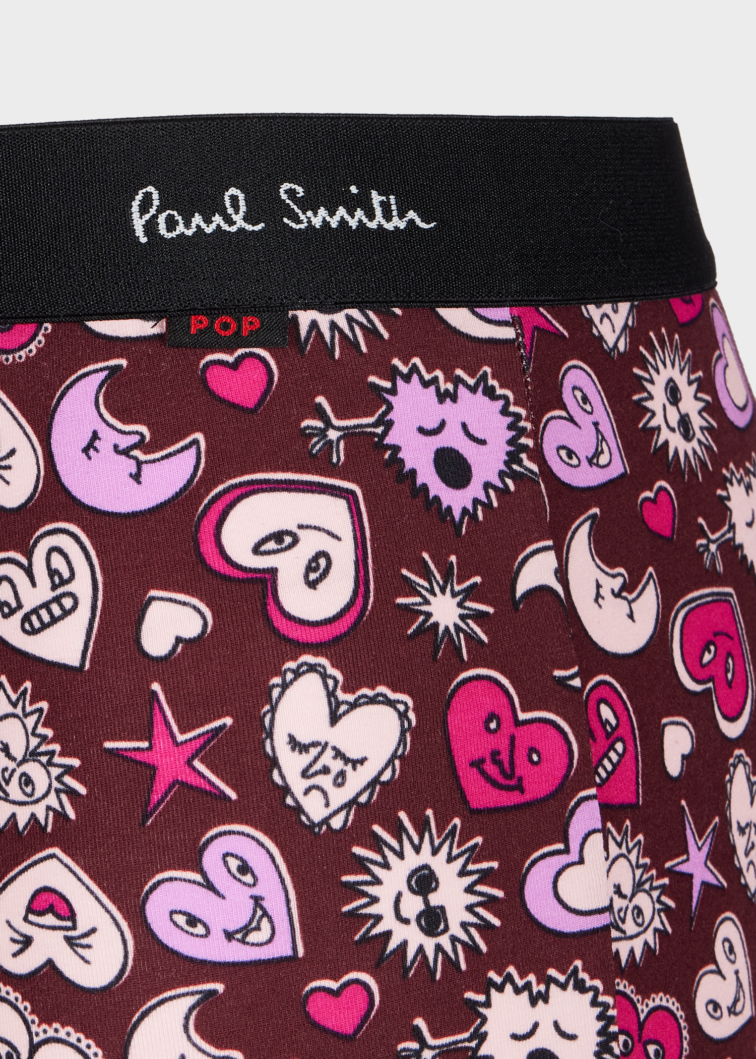 Burgundy 'Hearts and Stars' Boxer Briefs