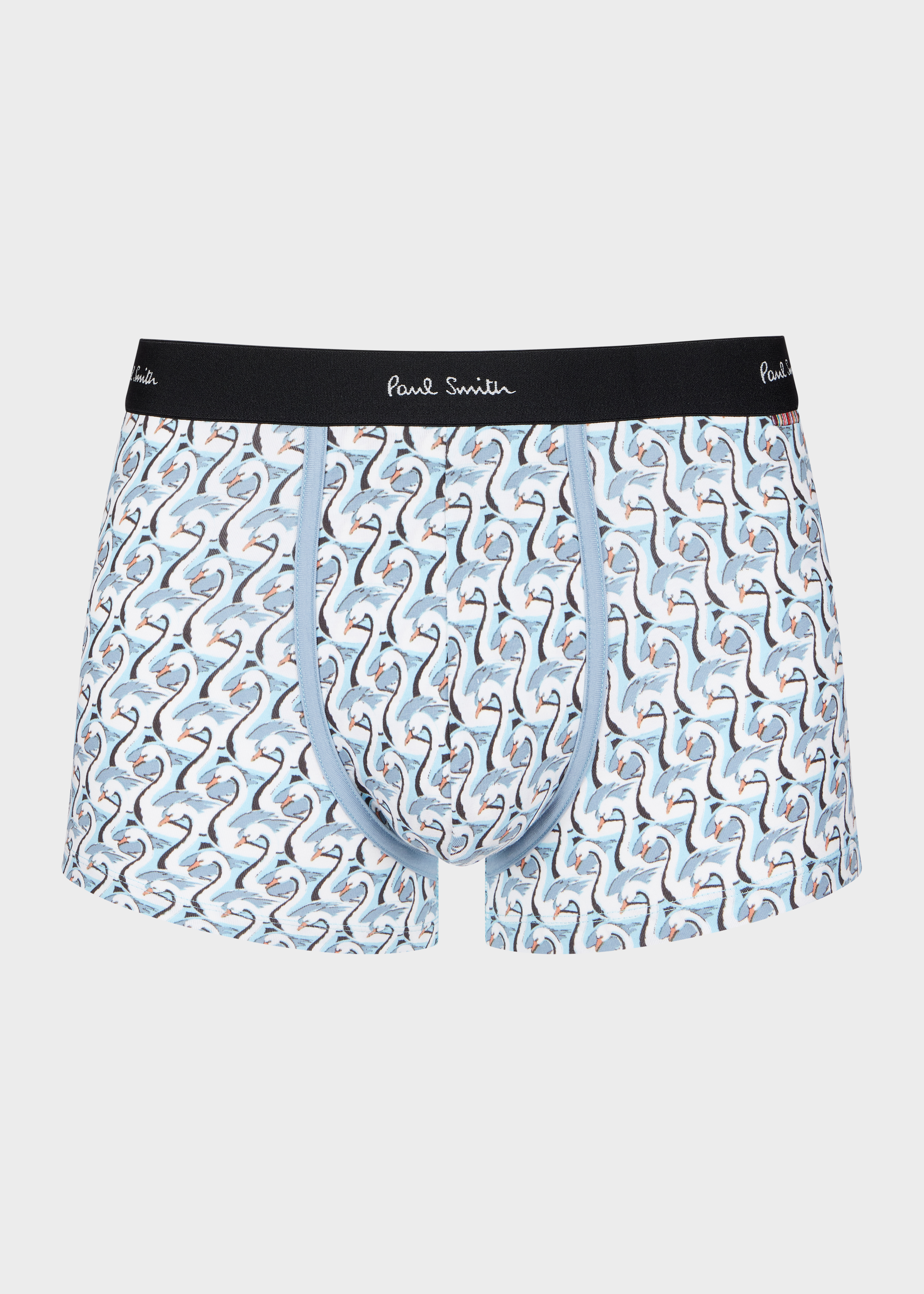 Light Blue 'Swan' Print Boxer Briefs