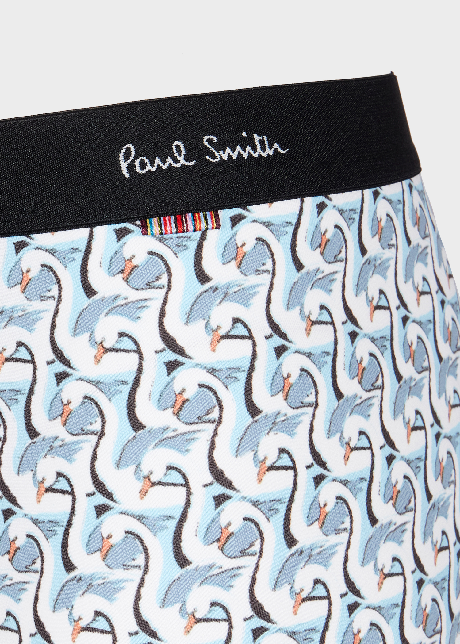 Light Blue 'Swan' Print Boxer Briefs