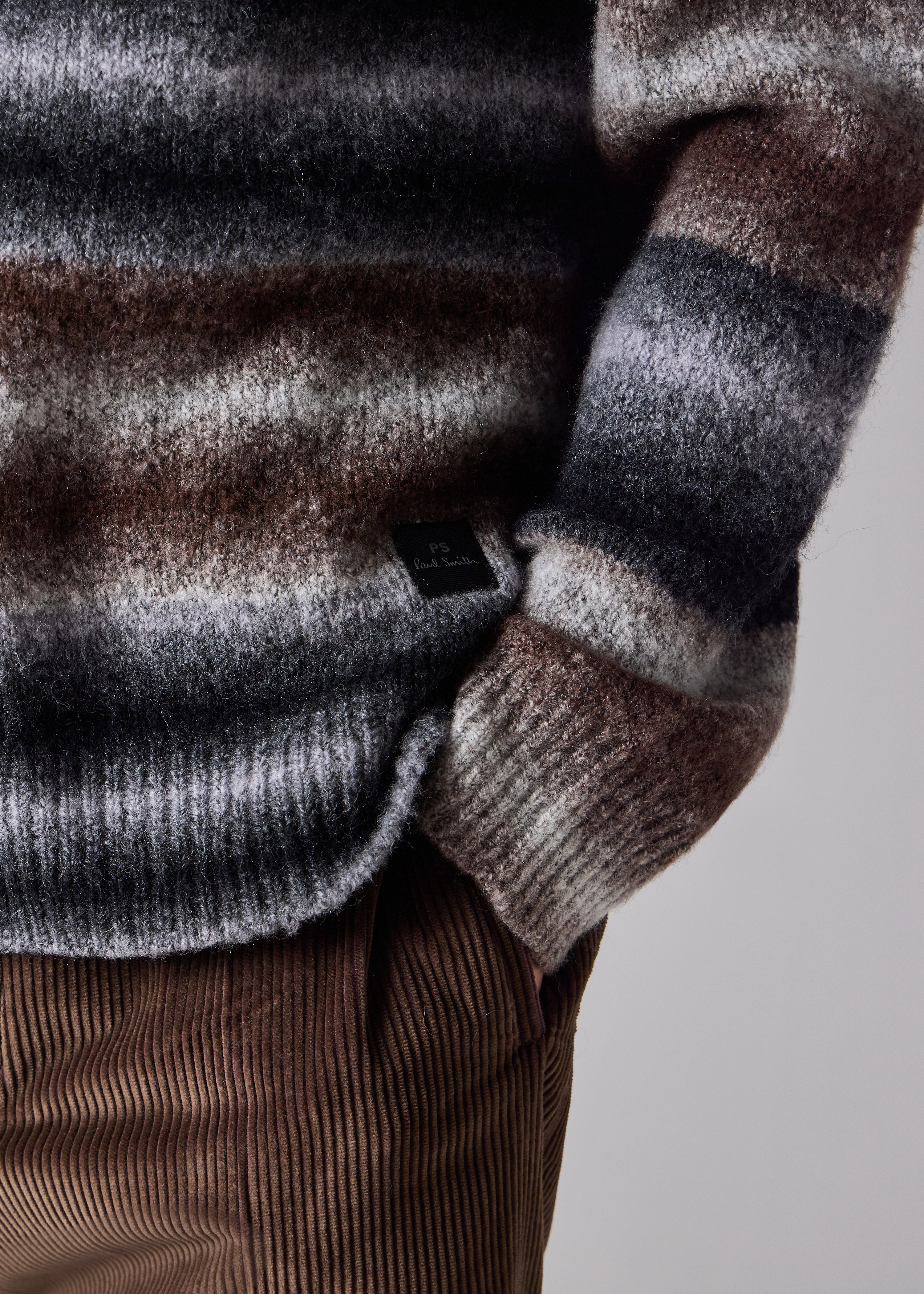 Brown and Black Faded Stripe Cardigan