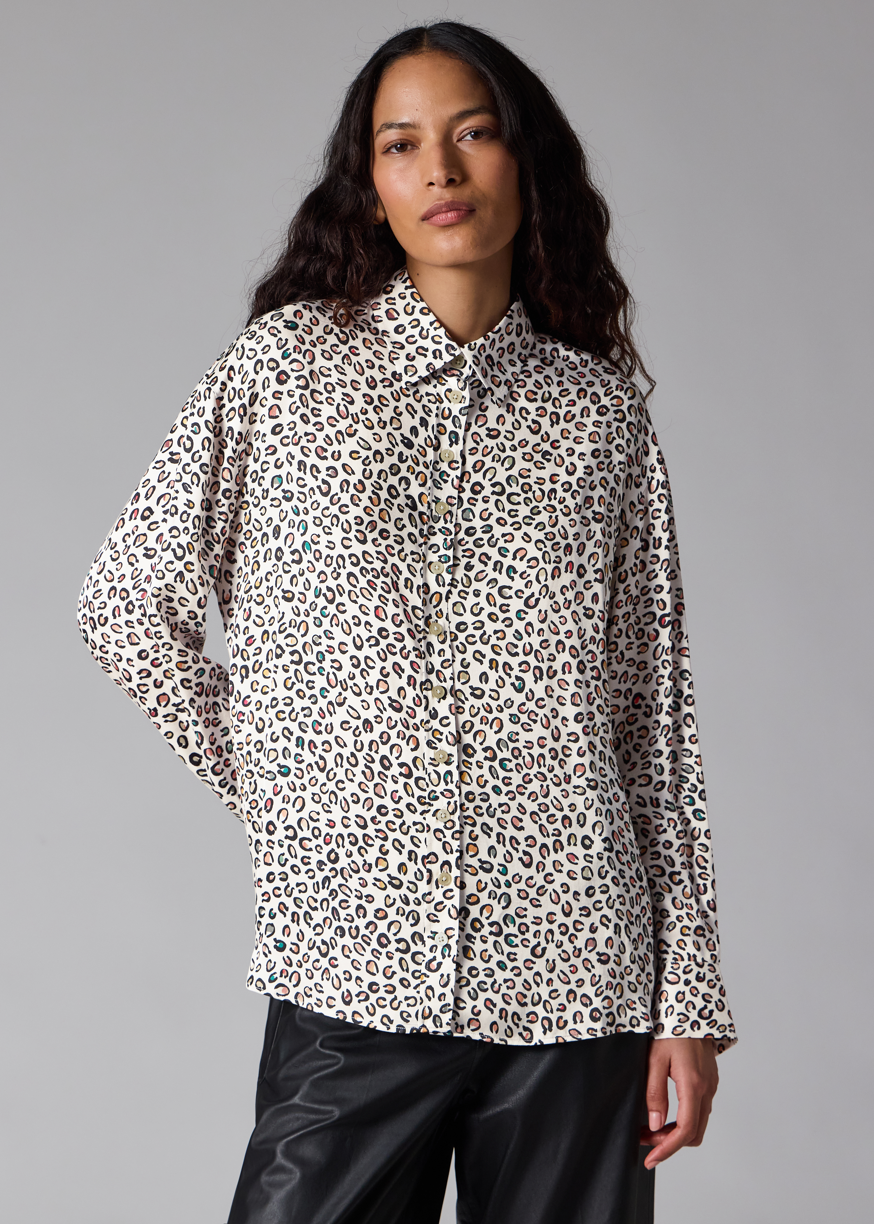 Women's Ecru 'Animal' Print Shirt
