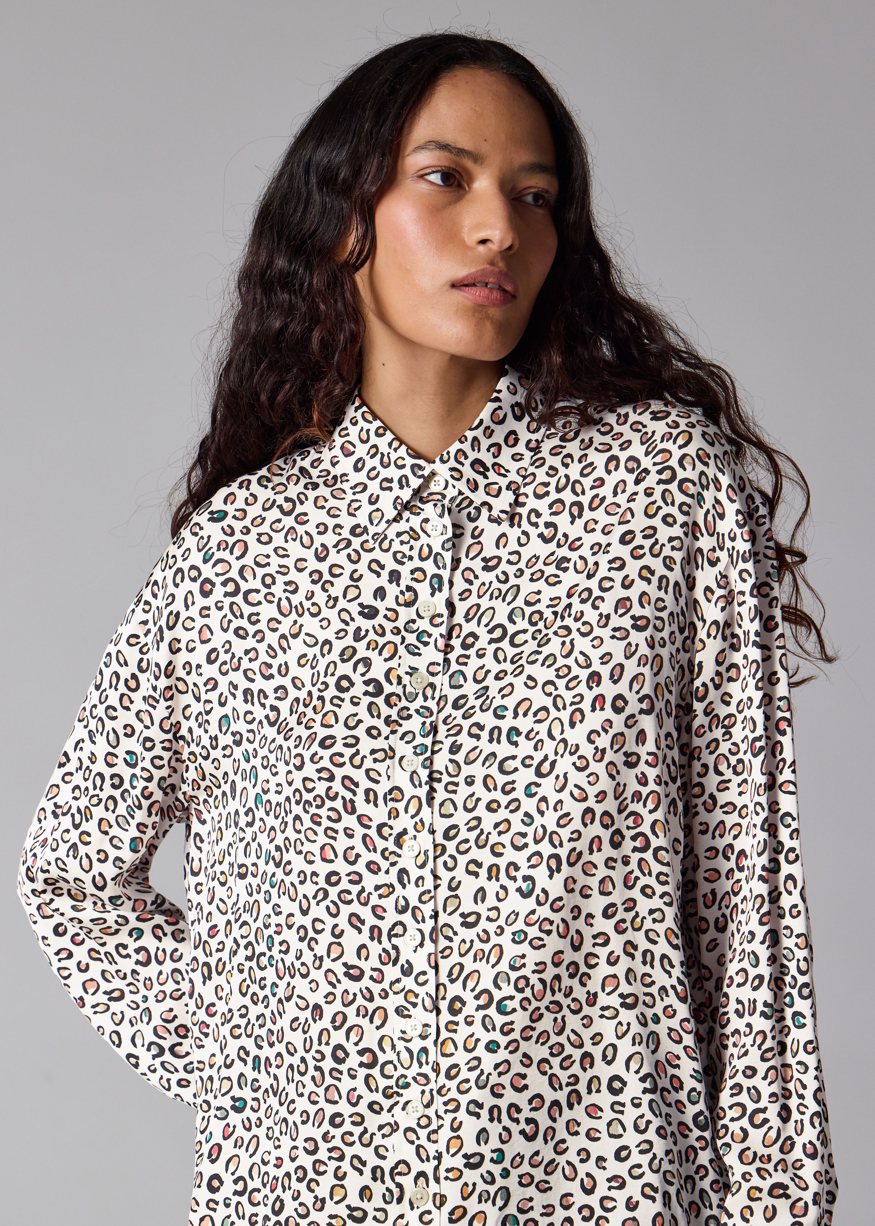 Women's Ecru 'Animal' Print Shirt