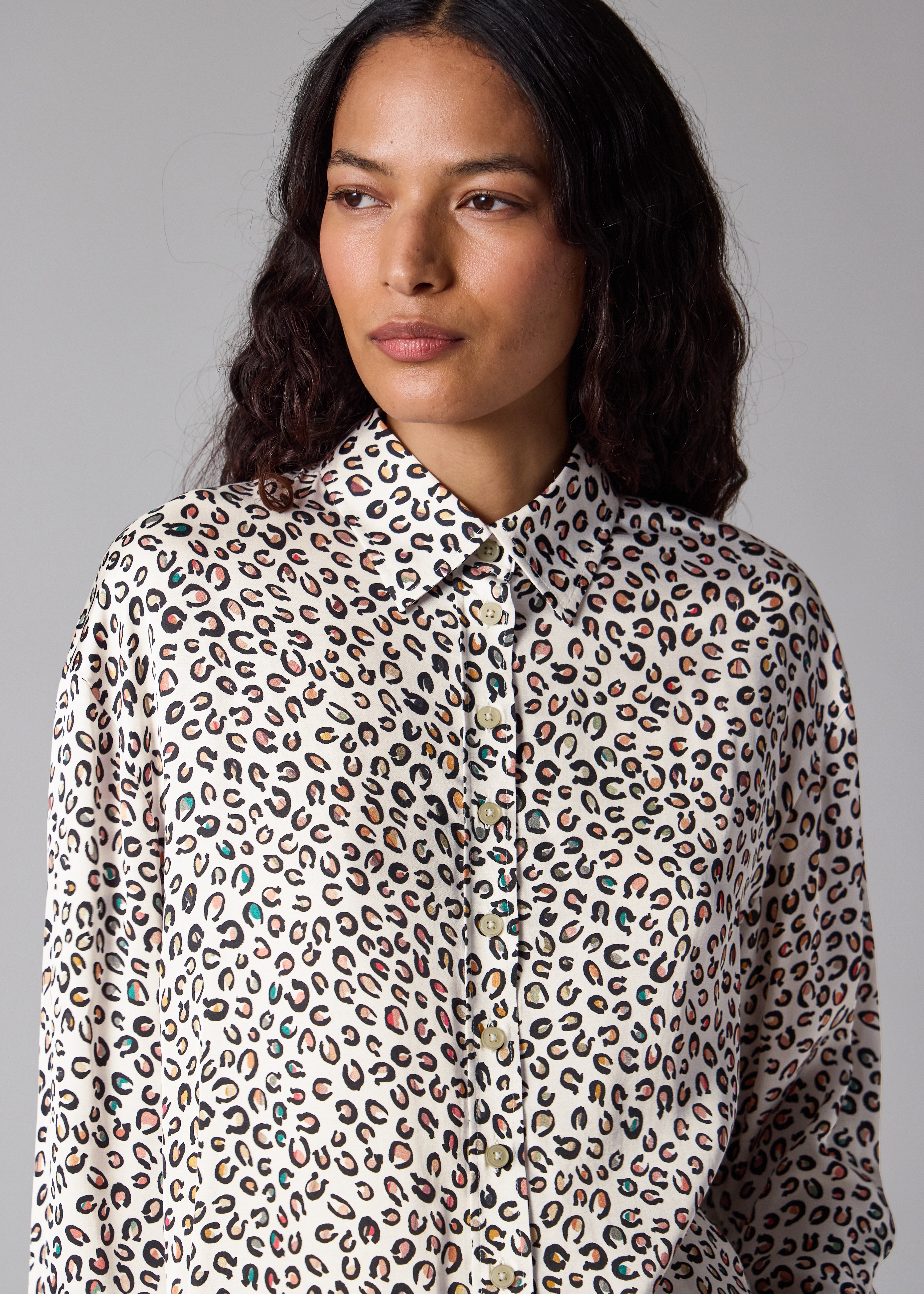 Women's Ecru 'Animal' Print Shirt