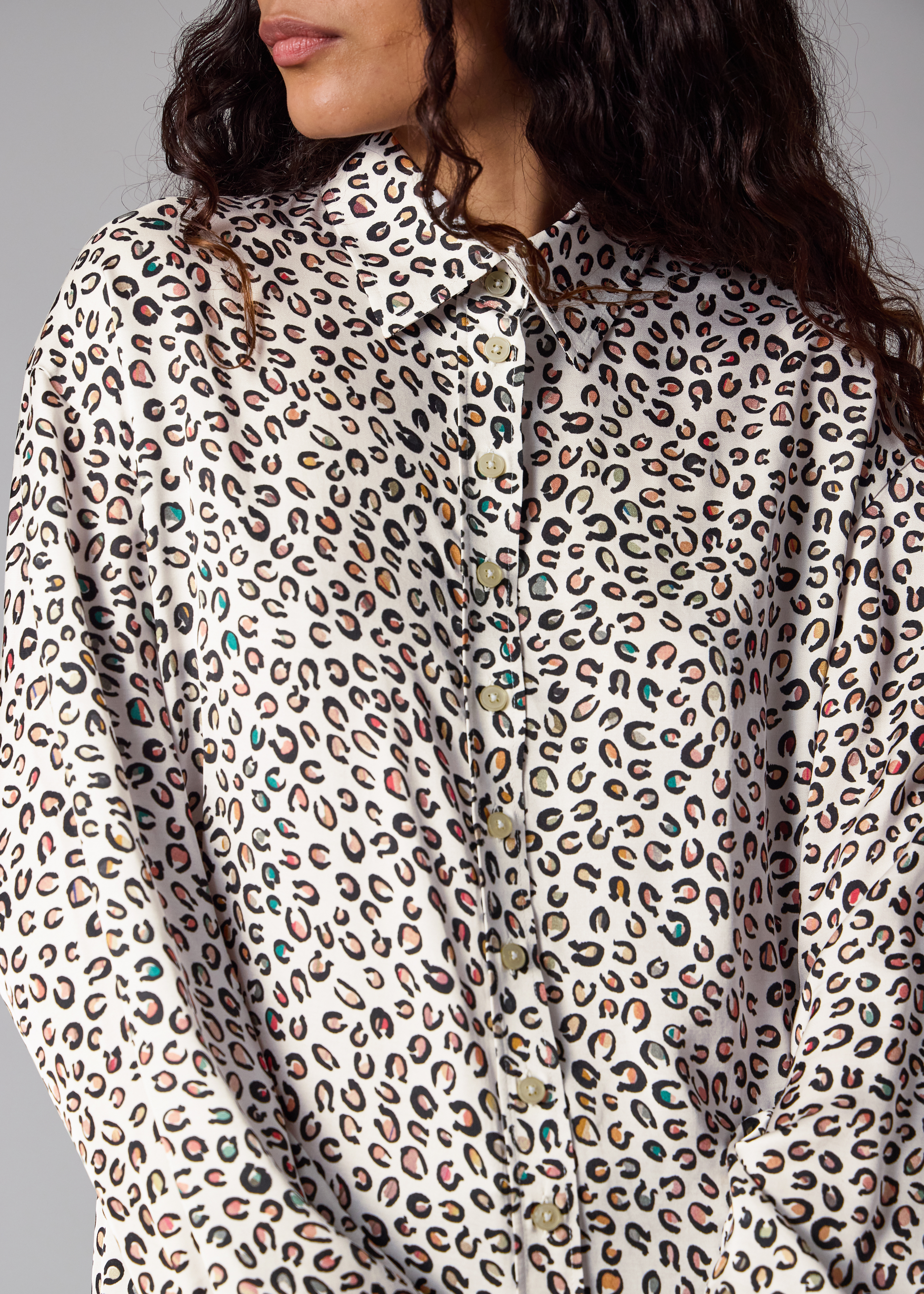 Women's Ecru 'Animal' Print Shirt
