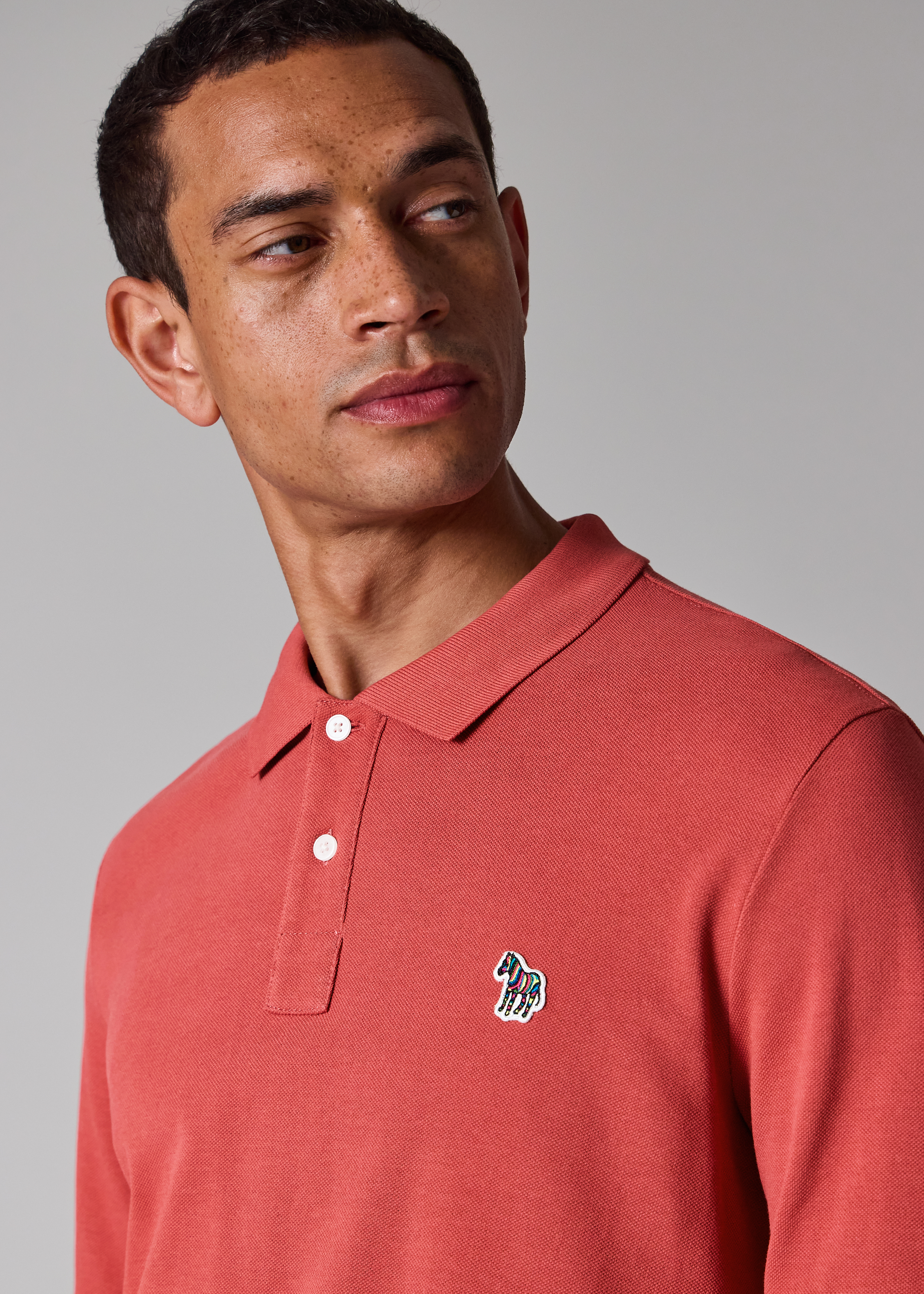 Soft Pink Organic Cotton Zebra Polo Shirt