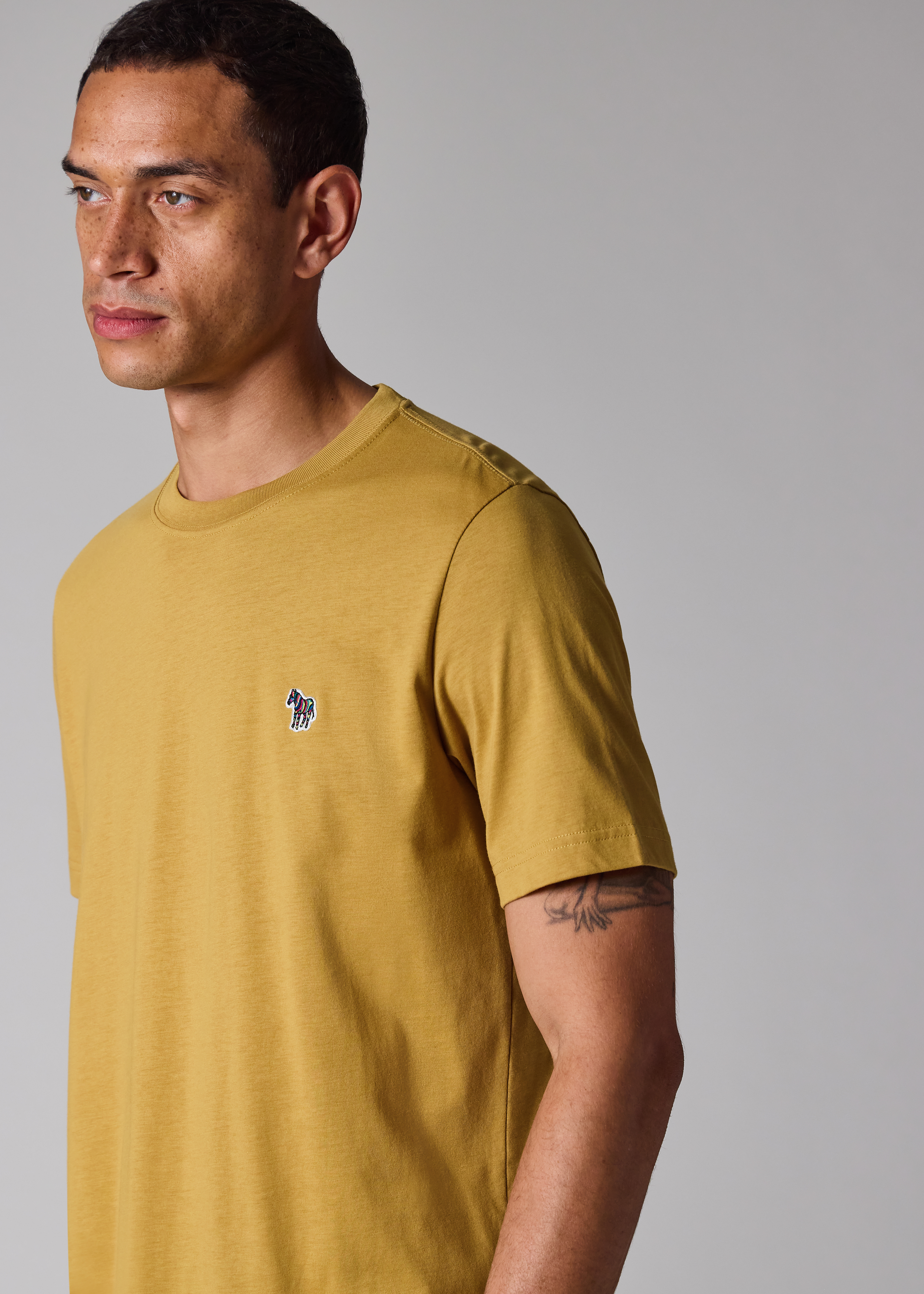 Yellow Organic Cotton Zebra Logo T-Shirt