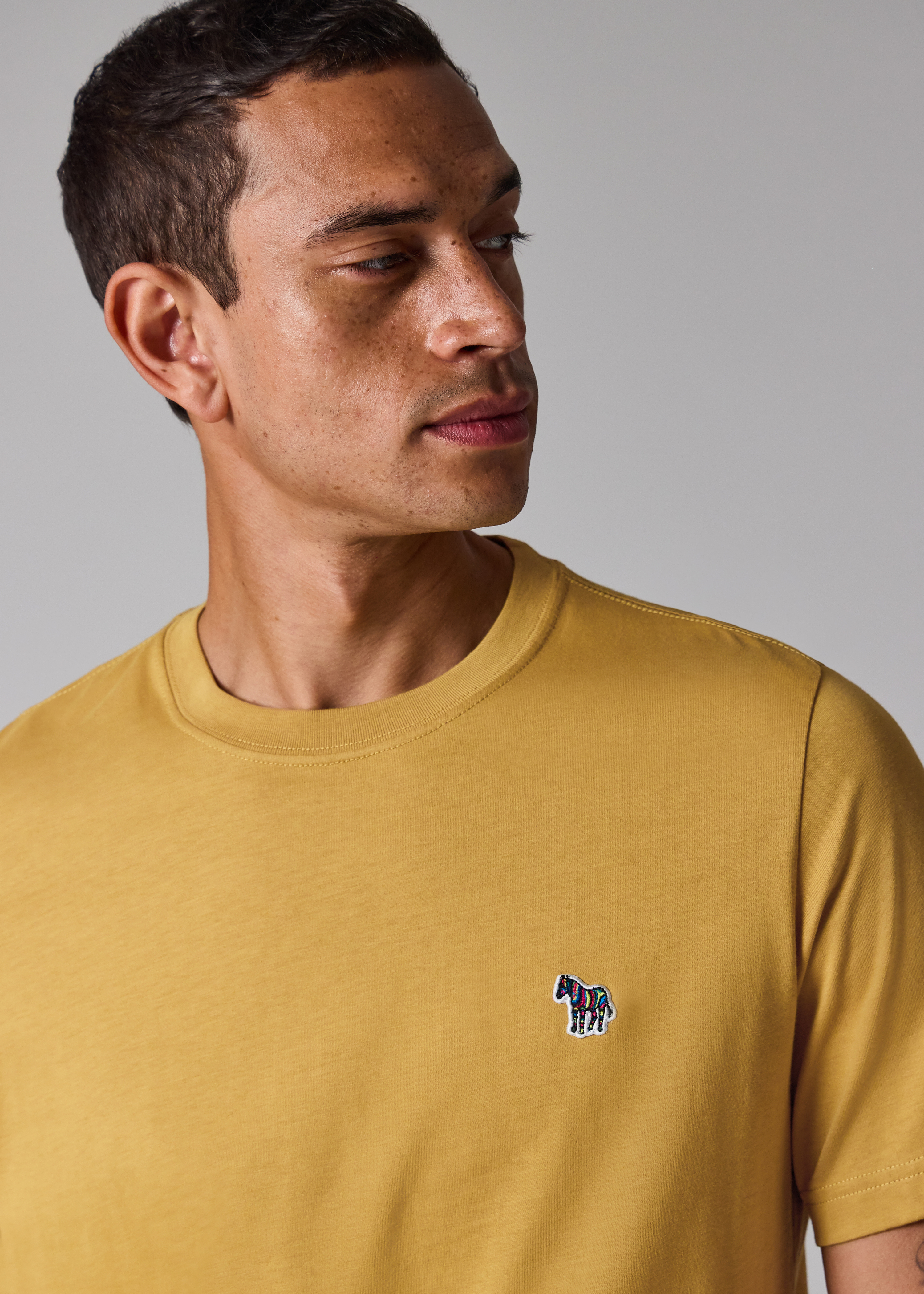 Yellow Organic Cotton Zebra Logo T-Shirt