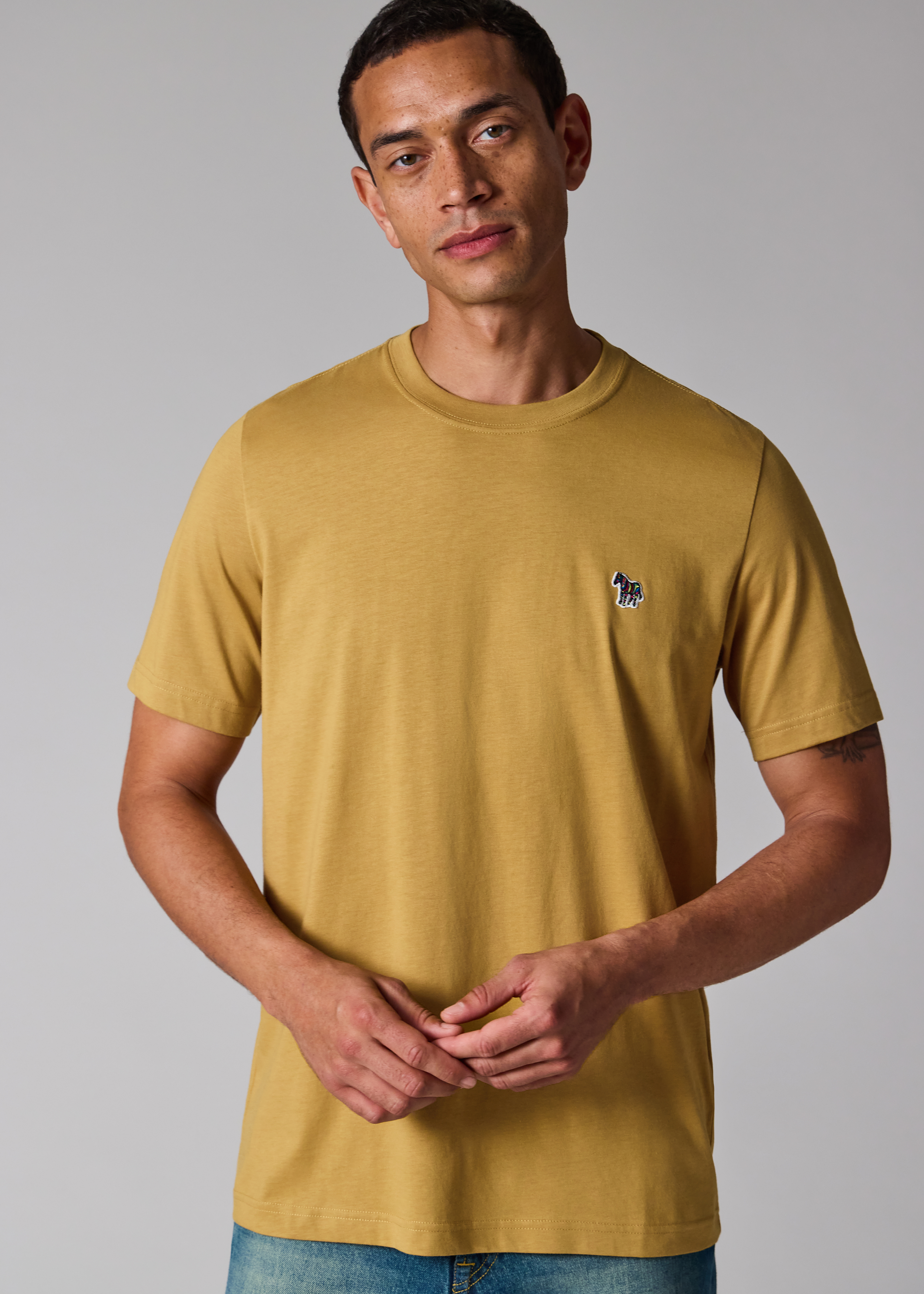 Yellow Organic Cotton Zebra Logo T-Shirt