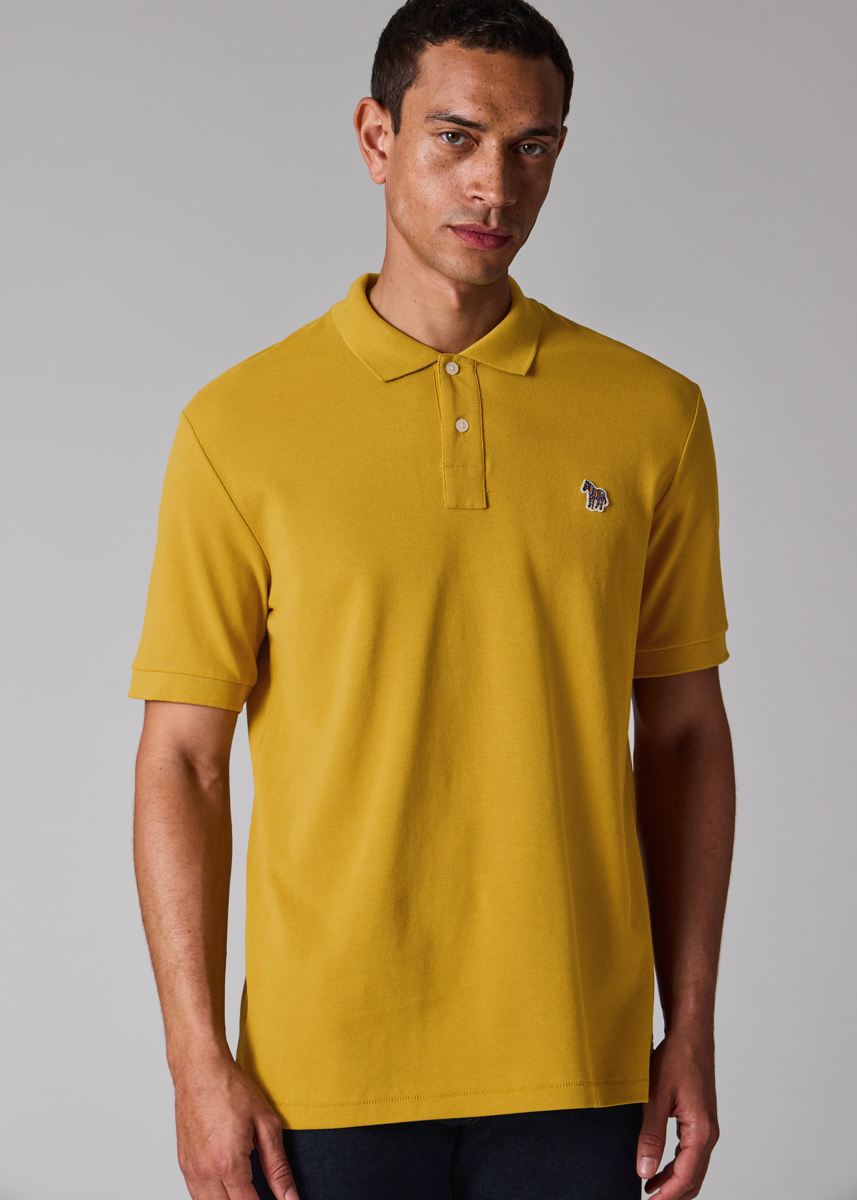Yellow Organic Cotton Zebra Polo Shirt
