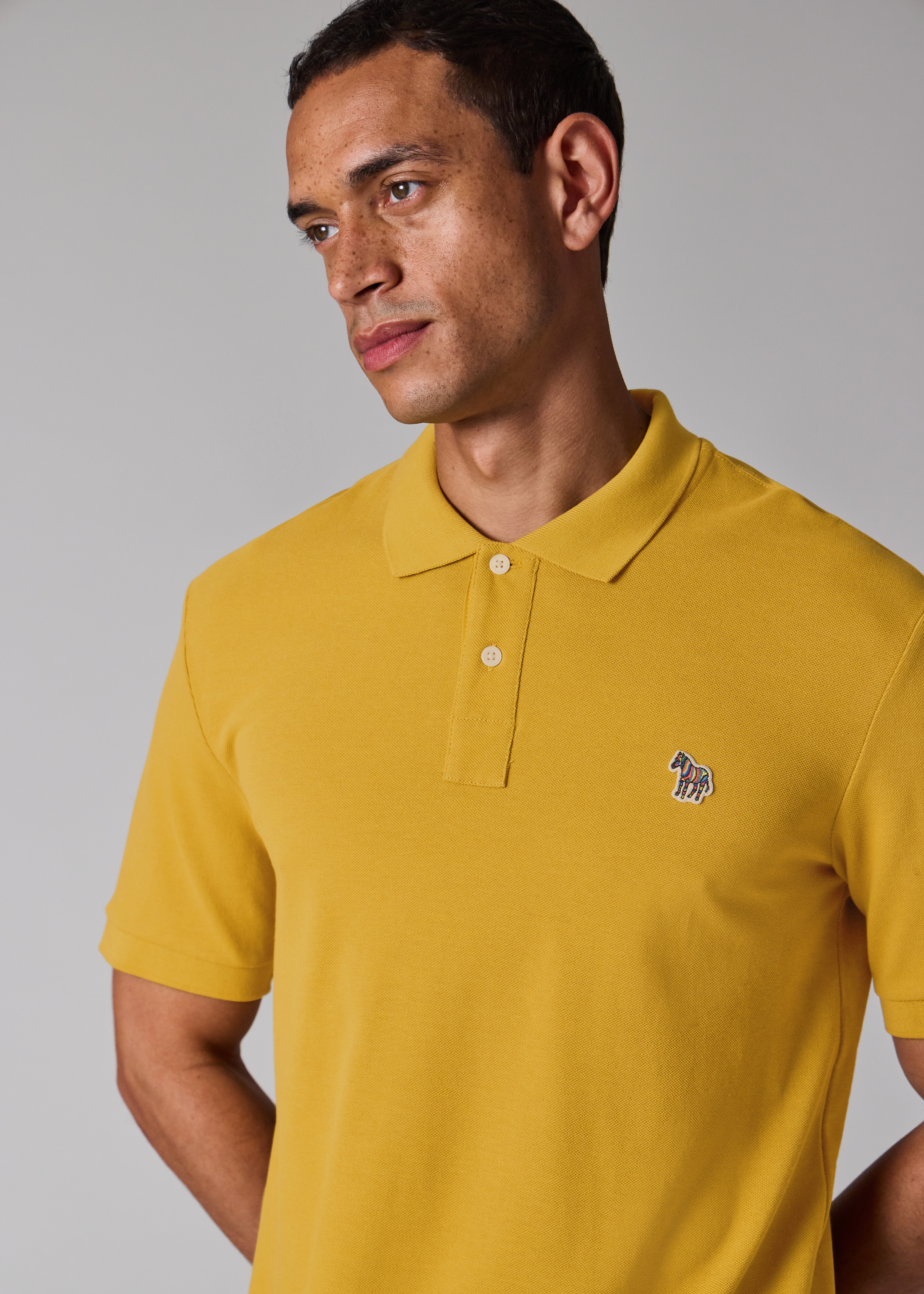 Yellow Organic Cotton Zebra Polo Shirt