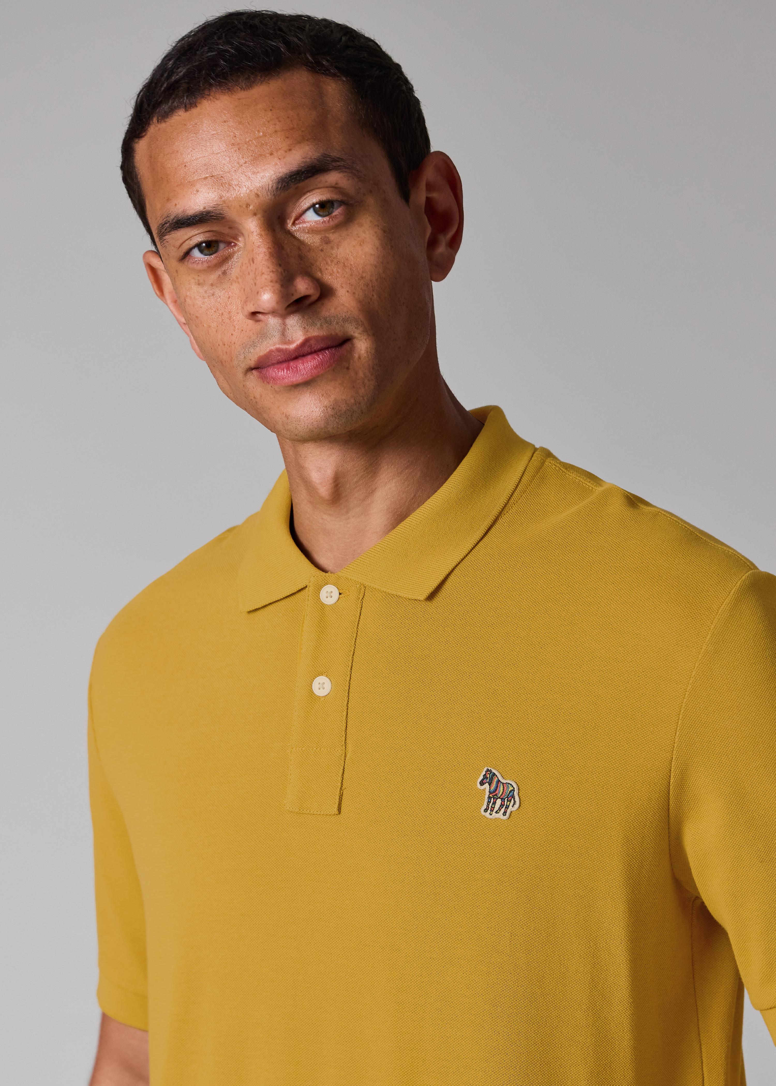 Yellow Organic Cotton Zebra Polo Shirt