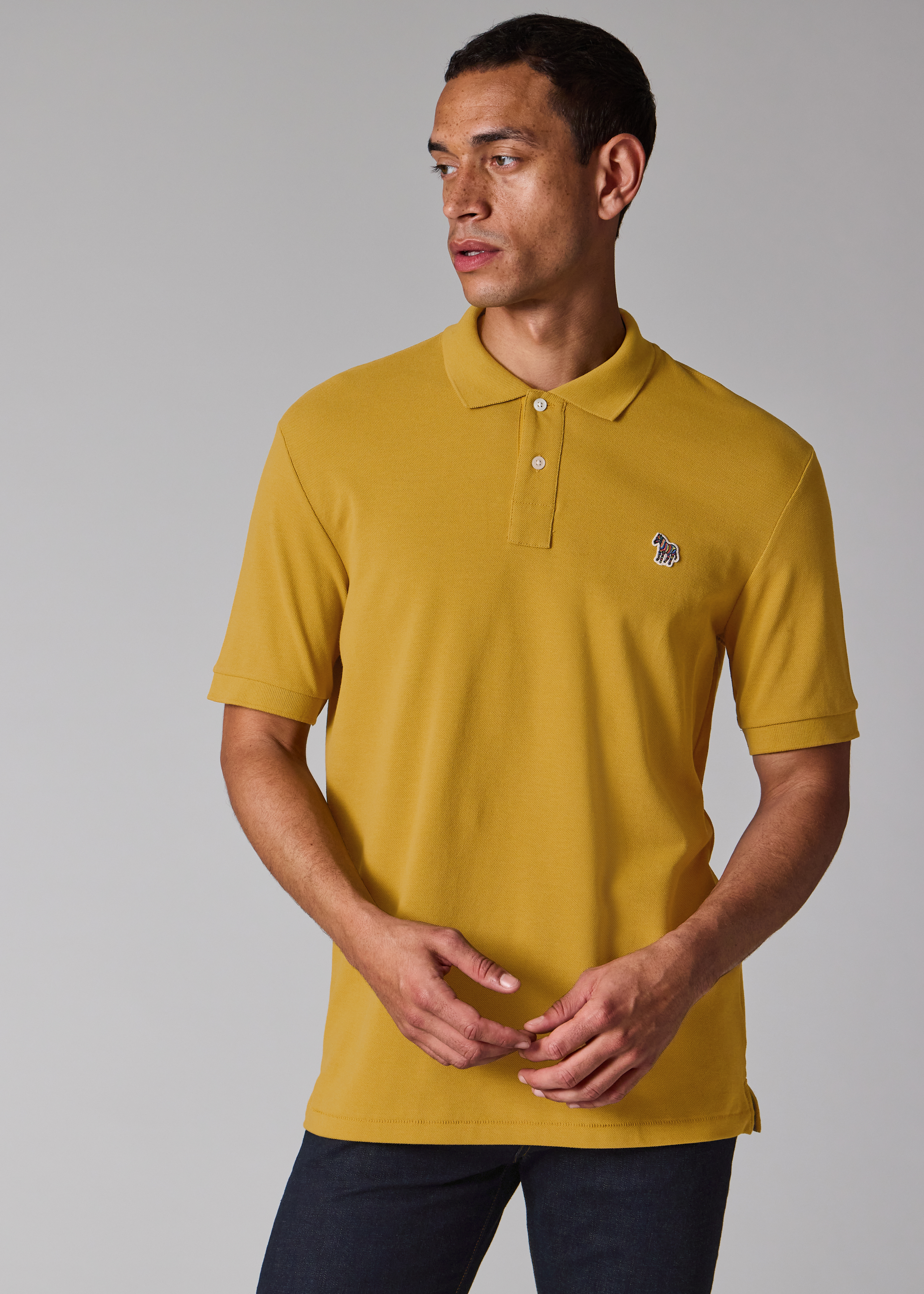 Yellow Organic Cotton Zebra Polo Shirt