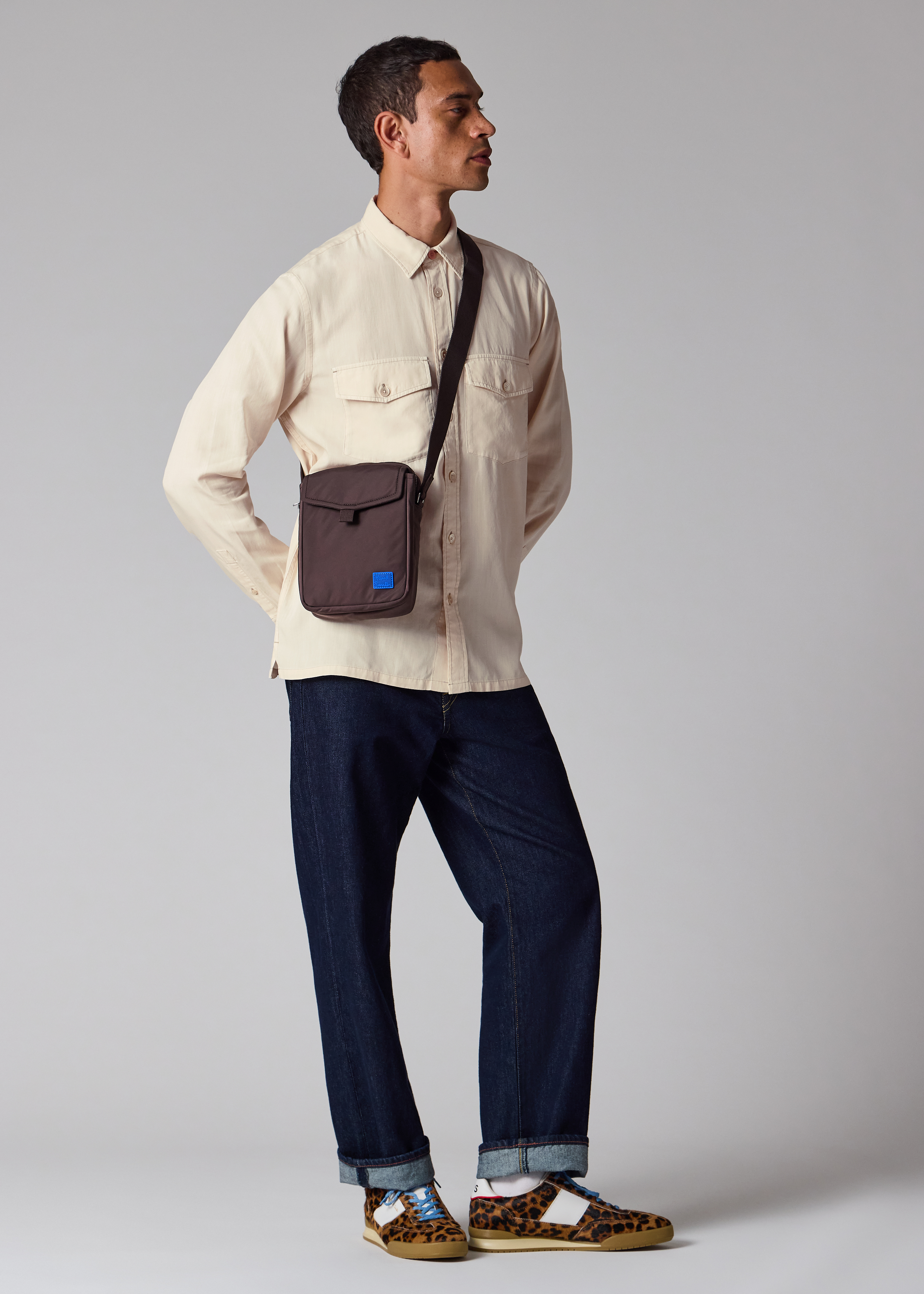 Ecru Lyocell-Cotton Patch-Pocket Shirt