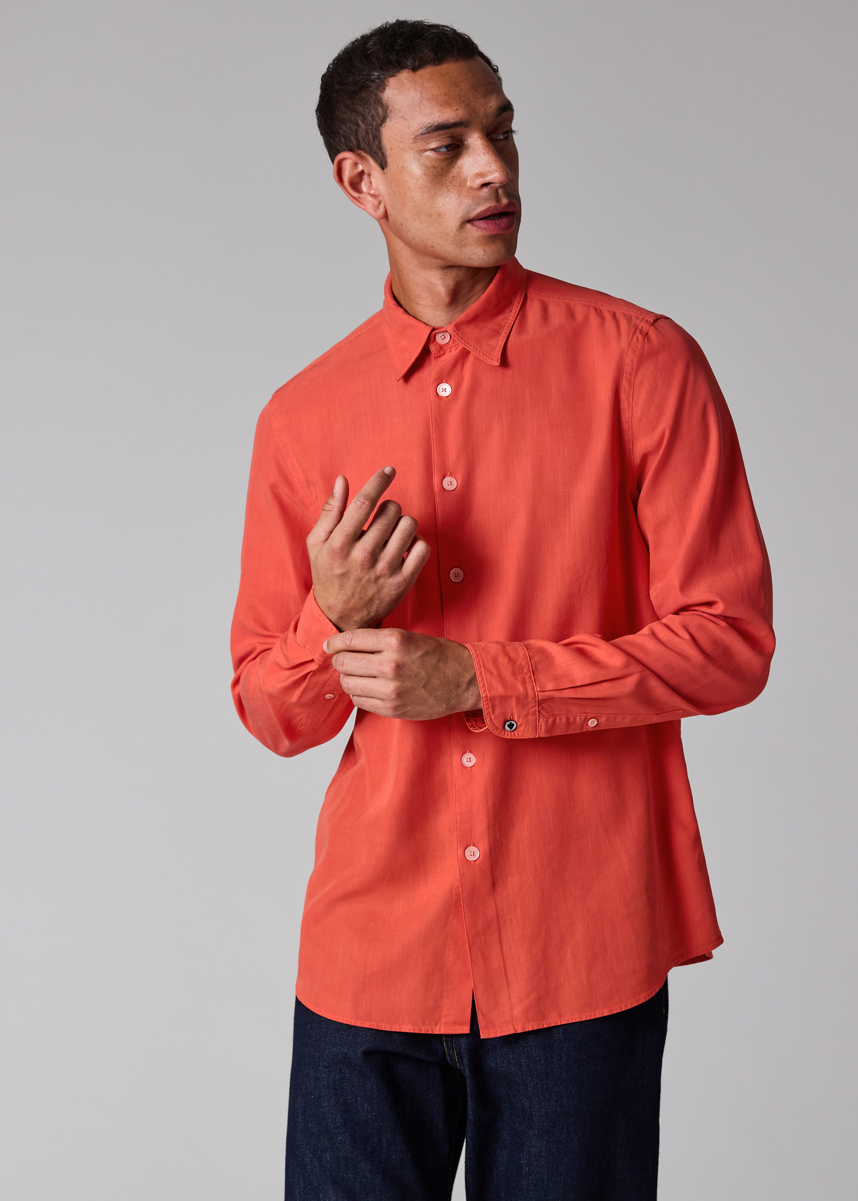 Coral Lyocell-Cotton Shirt
