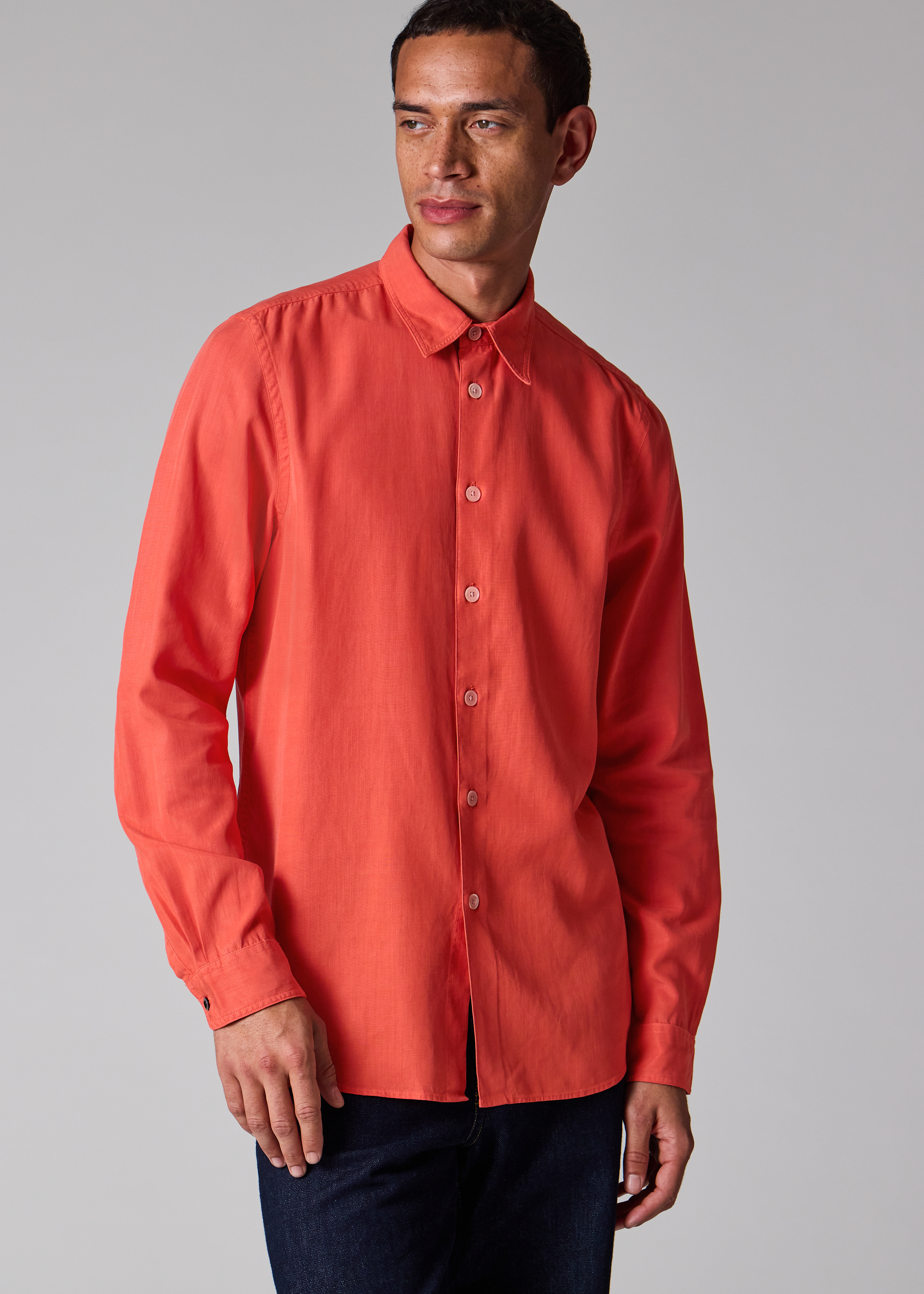 Coral Lyocell-Cotton Shirt