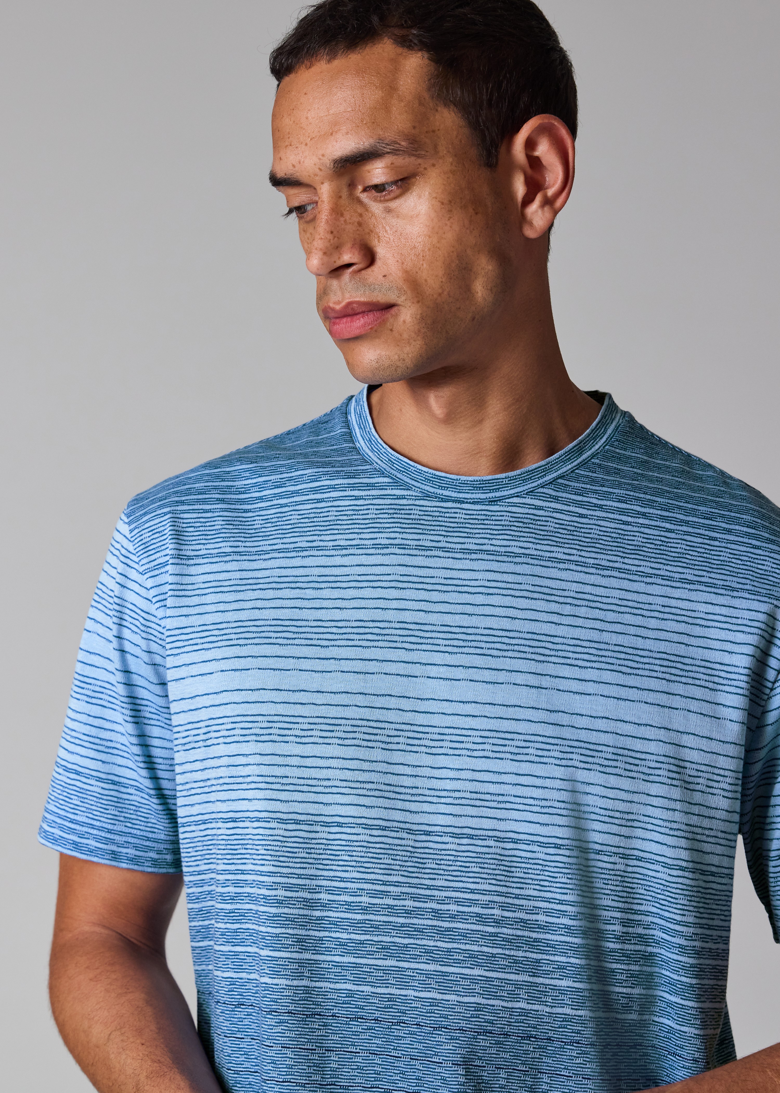 Blue Gradient Stripe T-Shirt