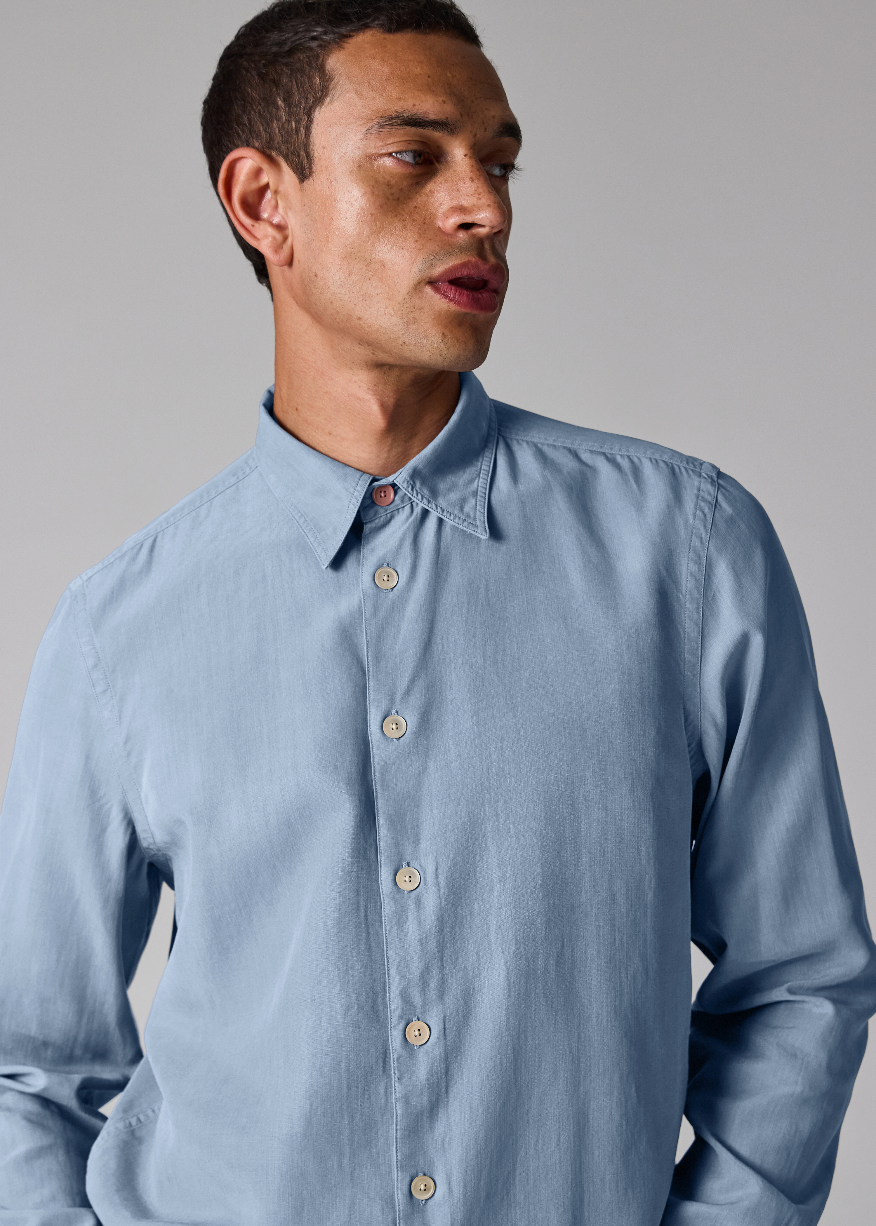 Light Blue Lyocell-Cotton Shirt