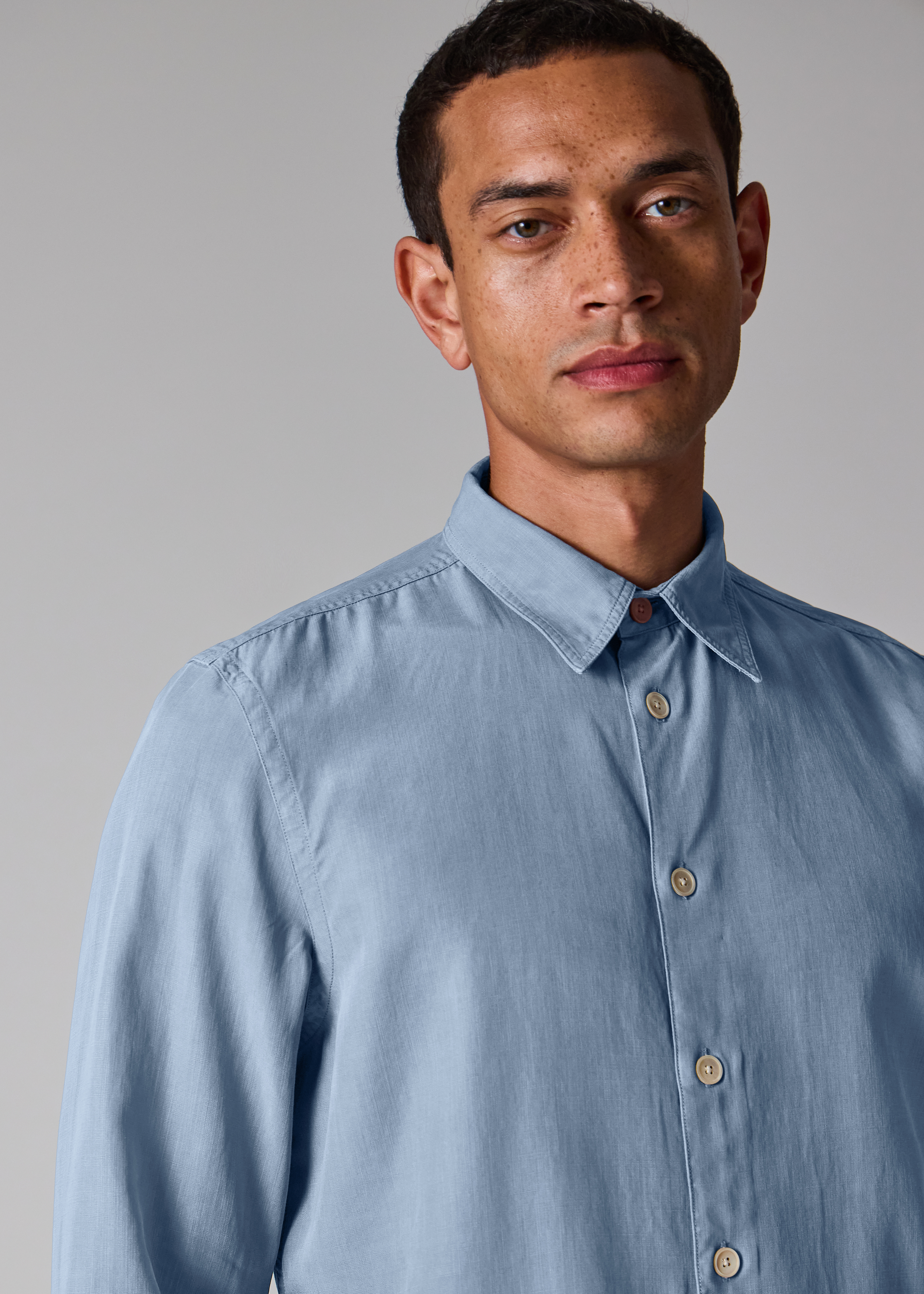 Light Blue Lyocell-Cotton Shirt