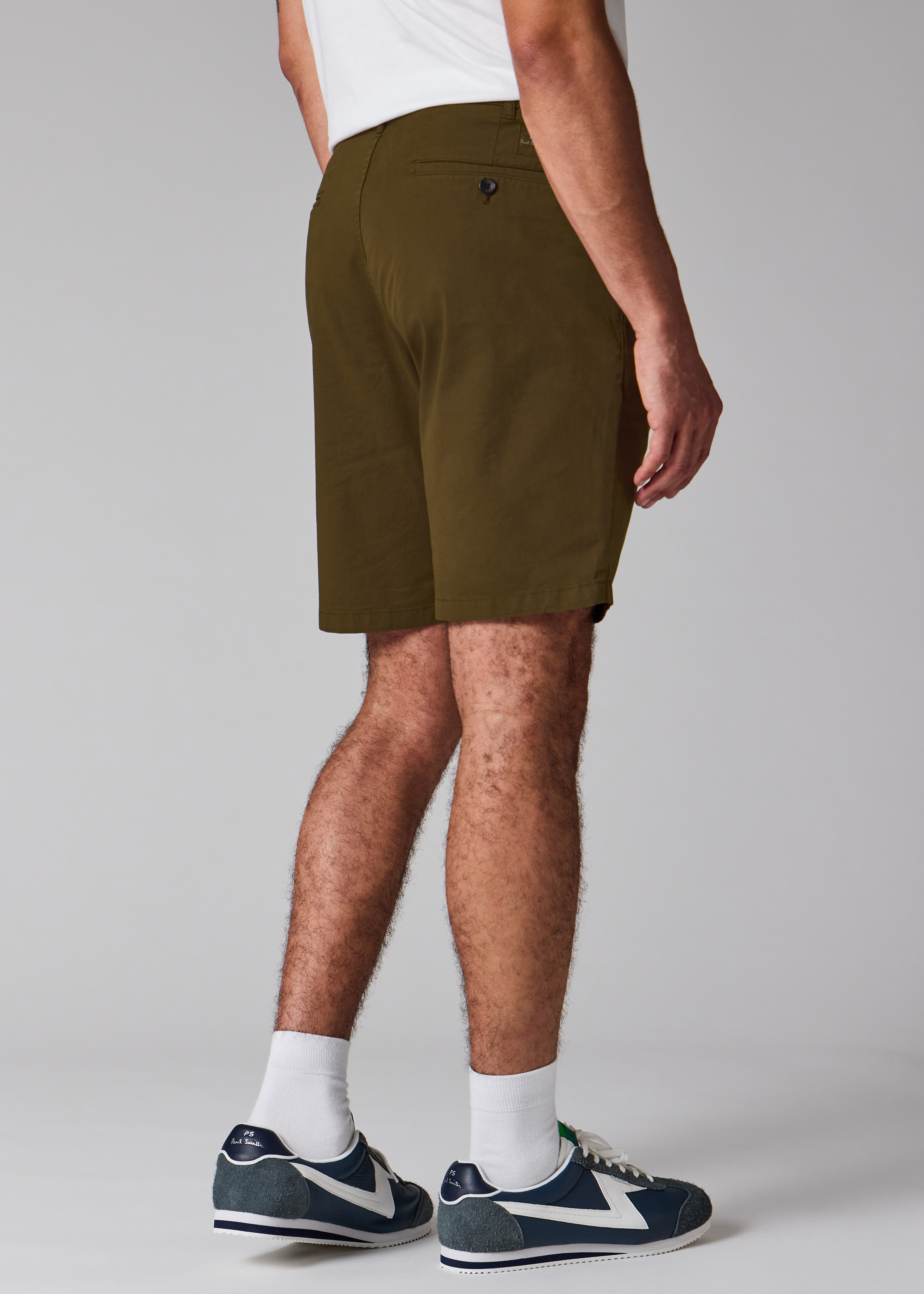 Dark Khaki Organic Cotton-Twill Shorts
