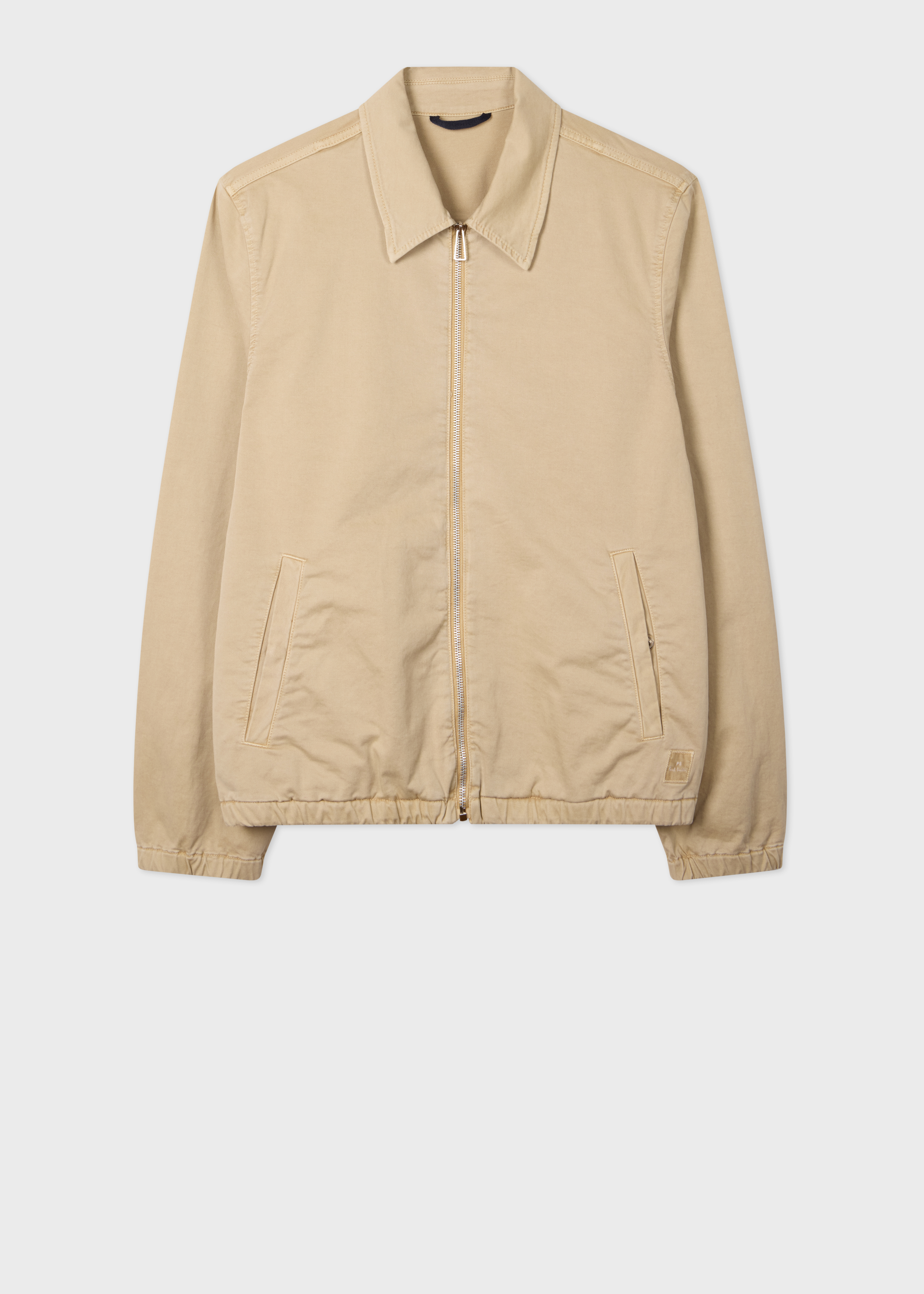 Washed Tan Cotton-Twill Coach Jacket