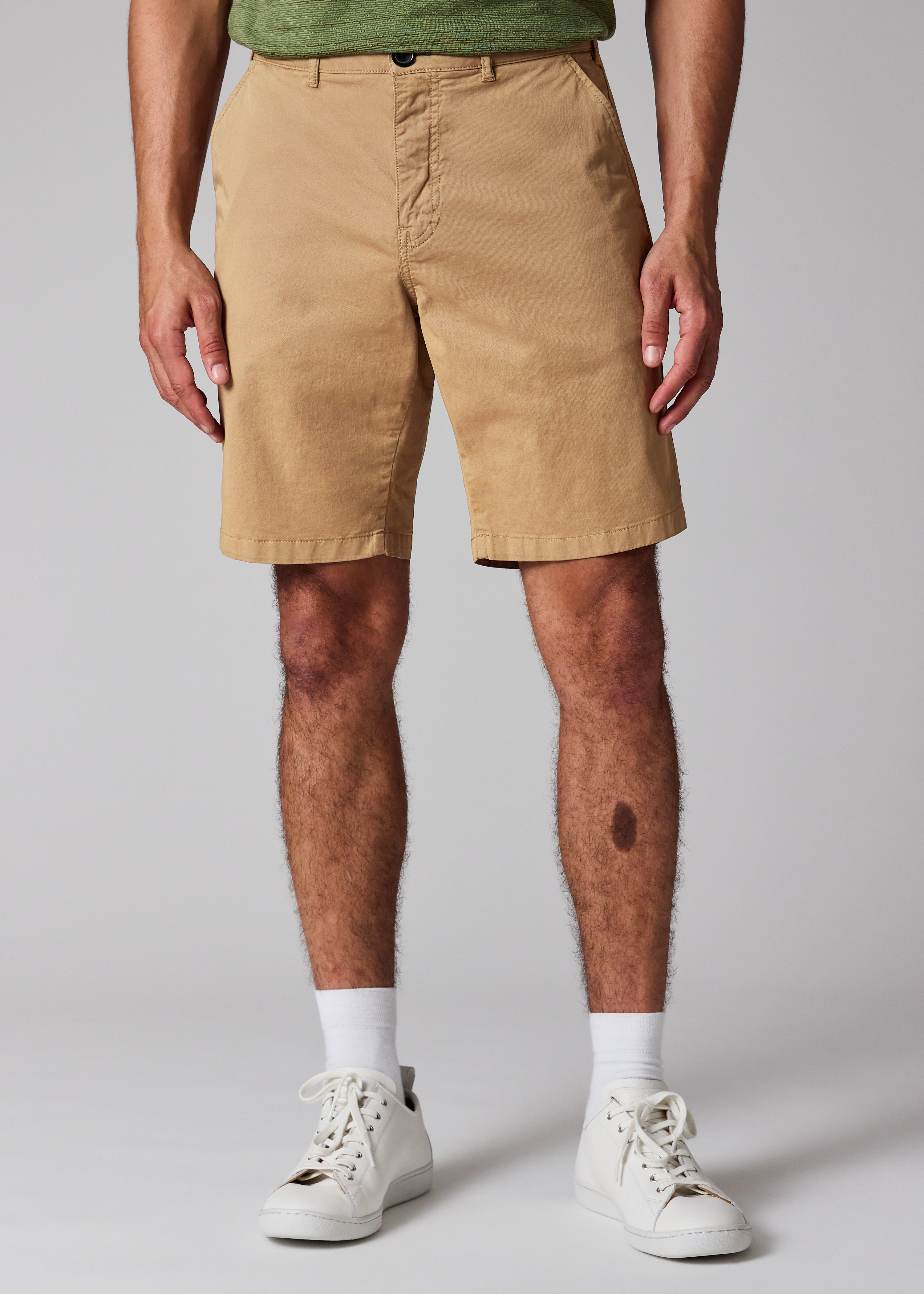 Light Tan Organic Cotton-Twill Shorts