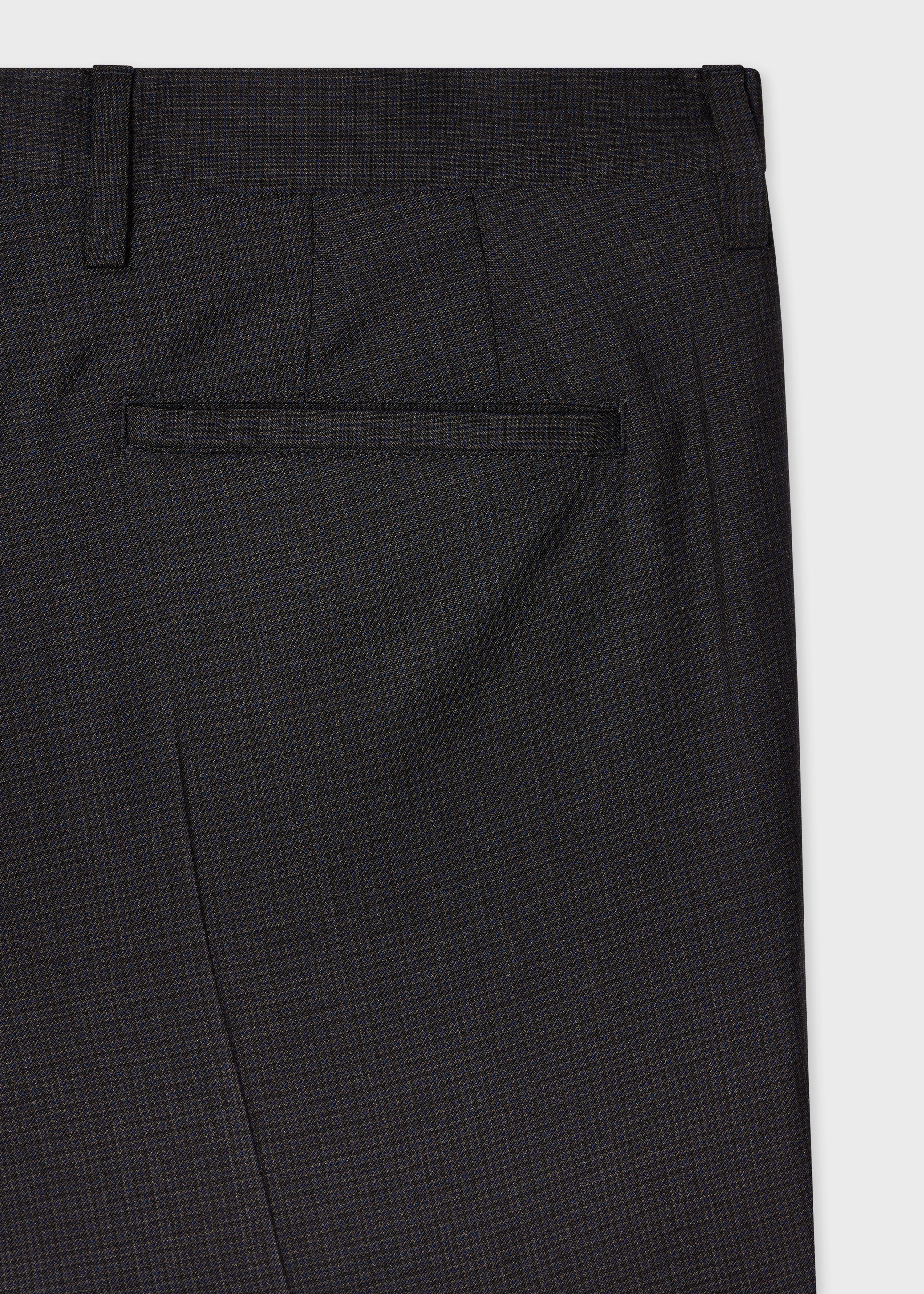 Slim-Fit Brown Puppytooth Wool Trousers