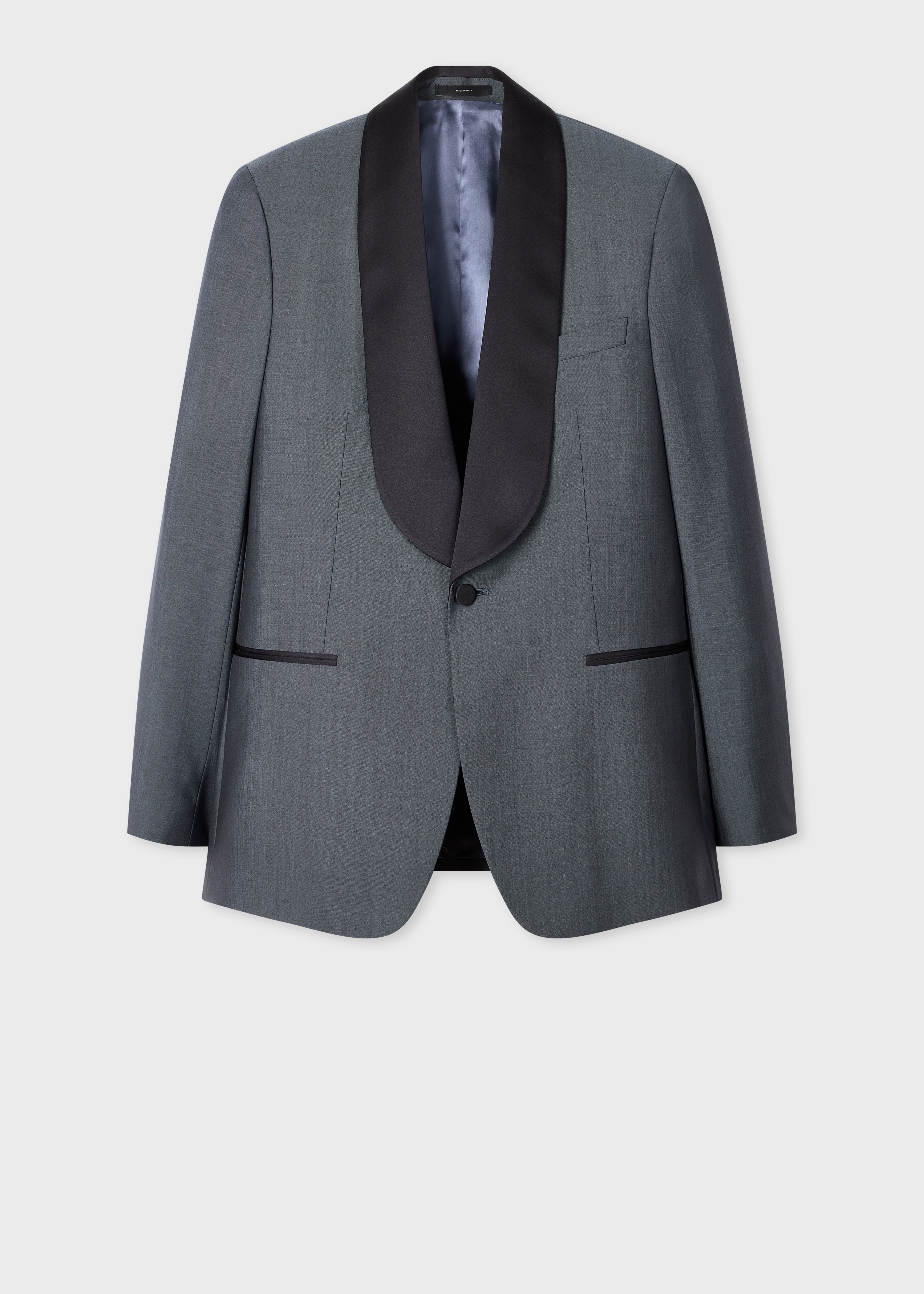 Slate Blue Wool-Mohair Evening Blazer