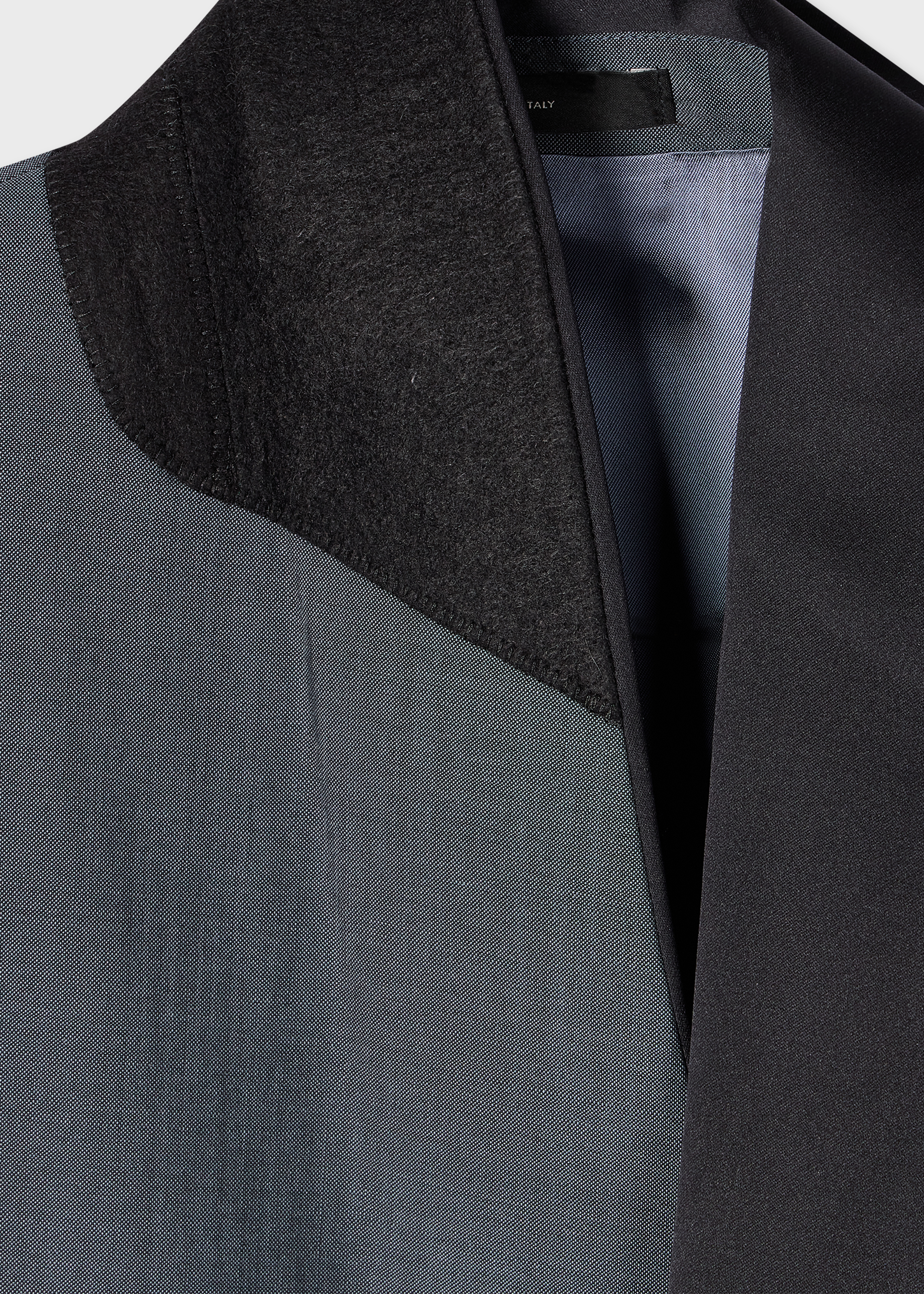 Slate Blue Wool-Mohair Evening Blazer