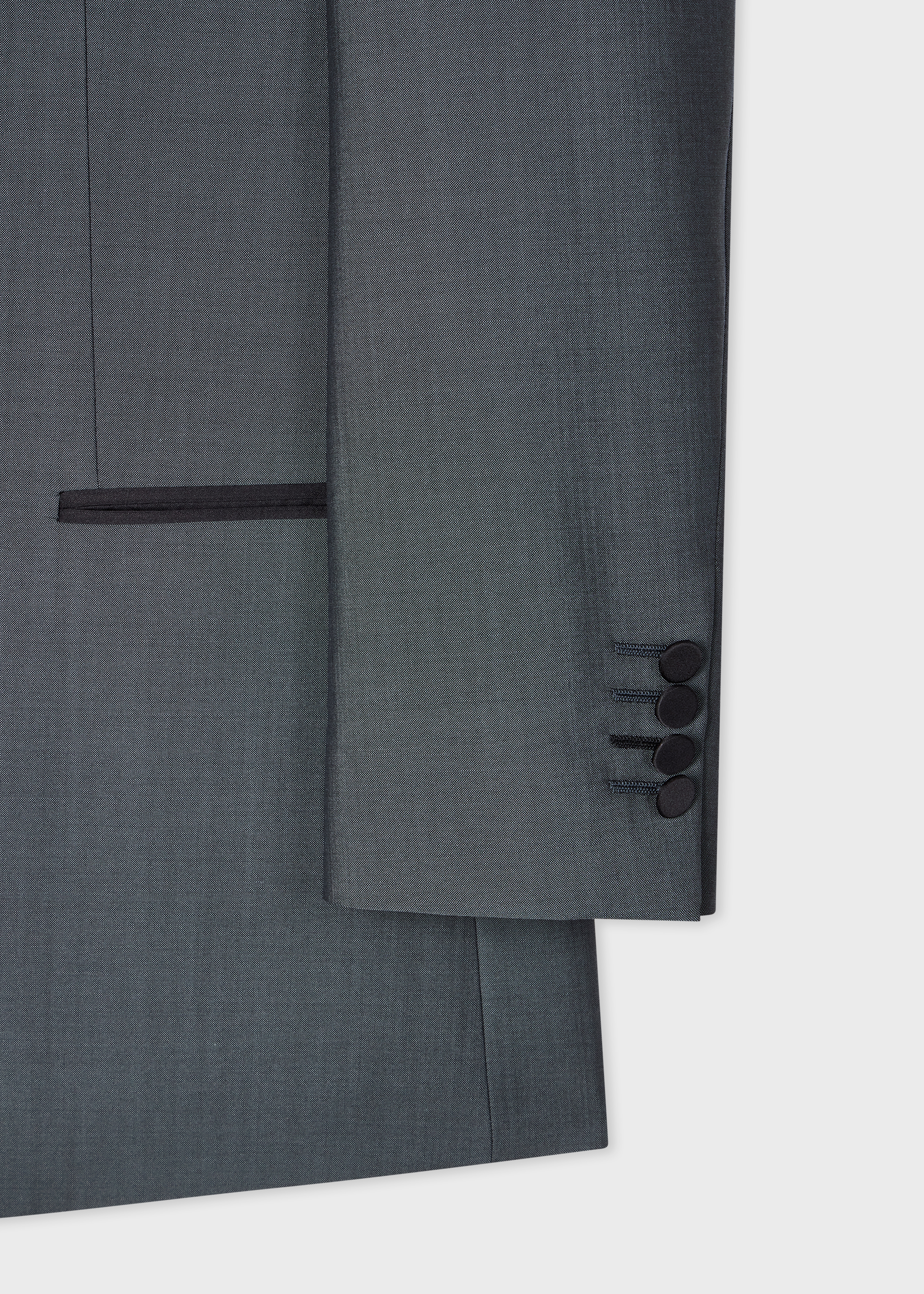 Slate Blue Wool-Mohair Evening Blazer