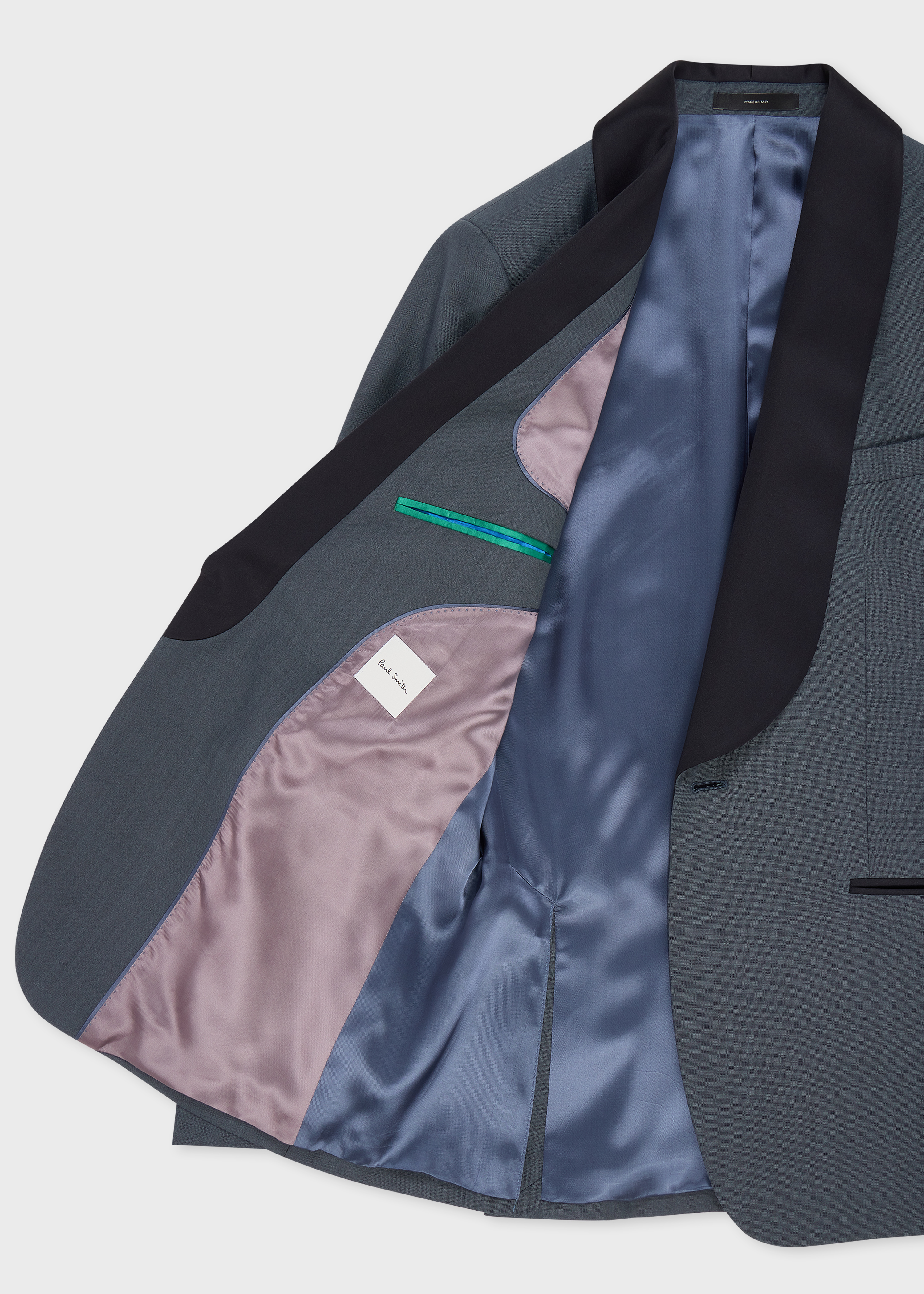 Slate Blue Wool-Mohair Evening Blazer