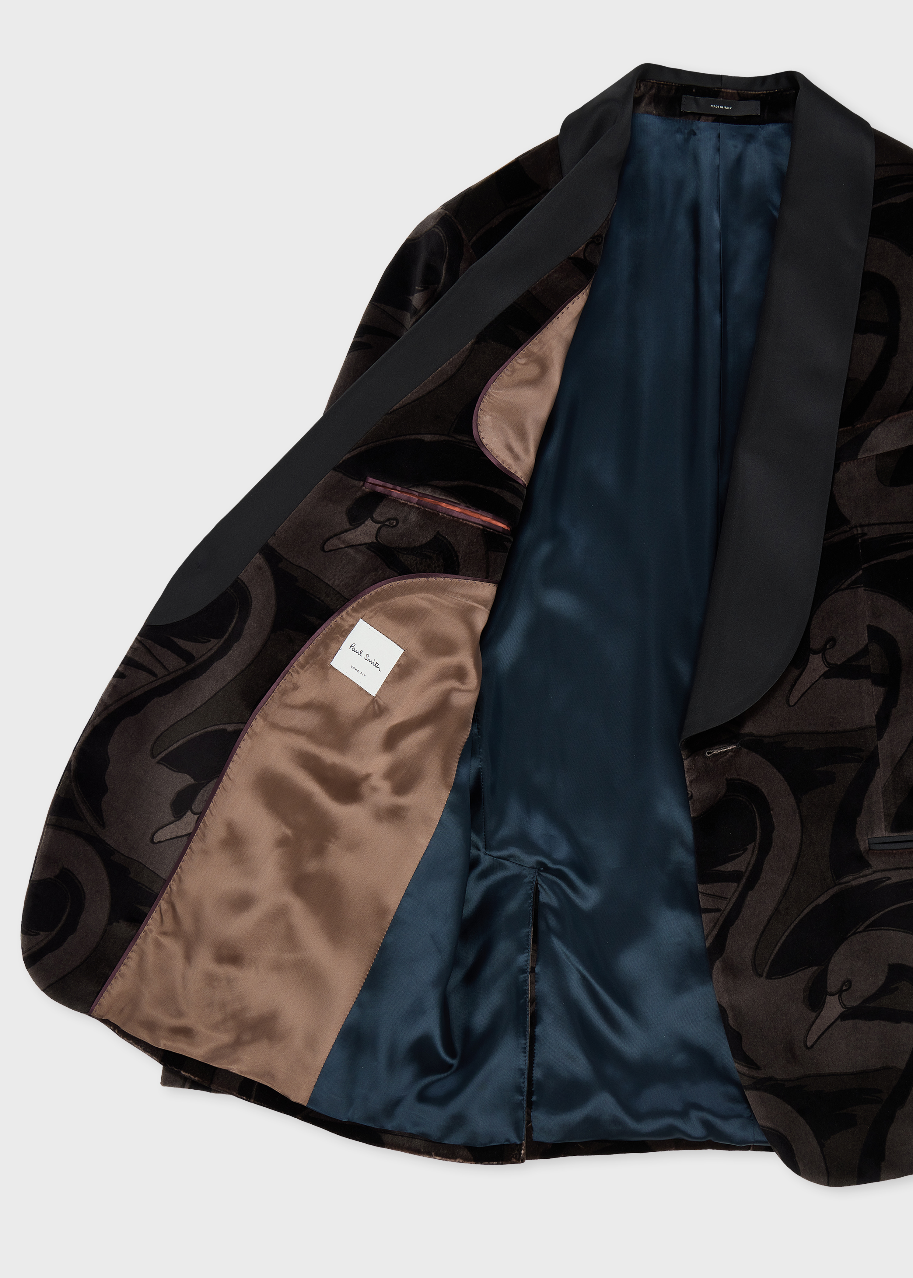 The Soho - Tailored-Fit Black 'Swan' Velvet Evening Blazer