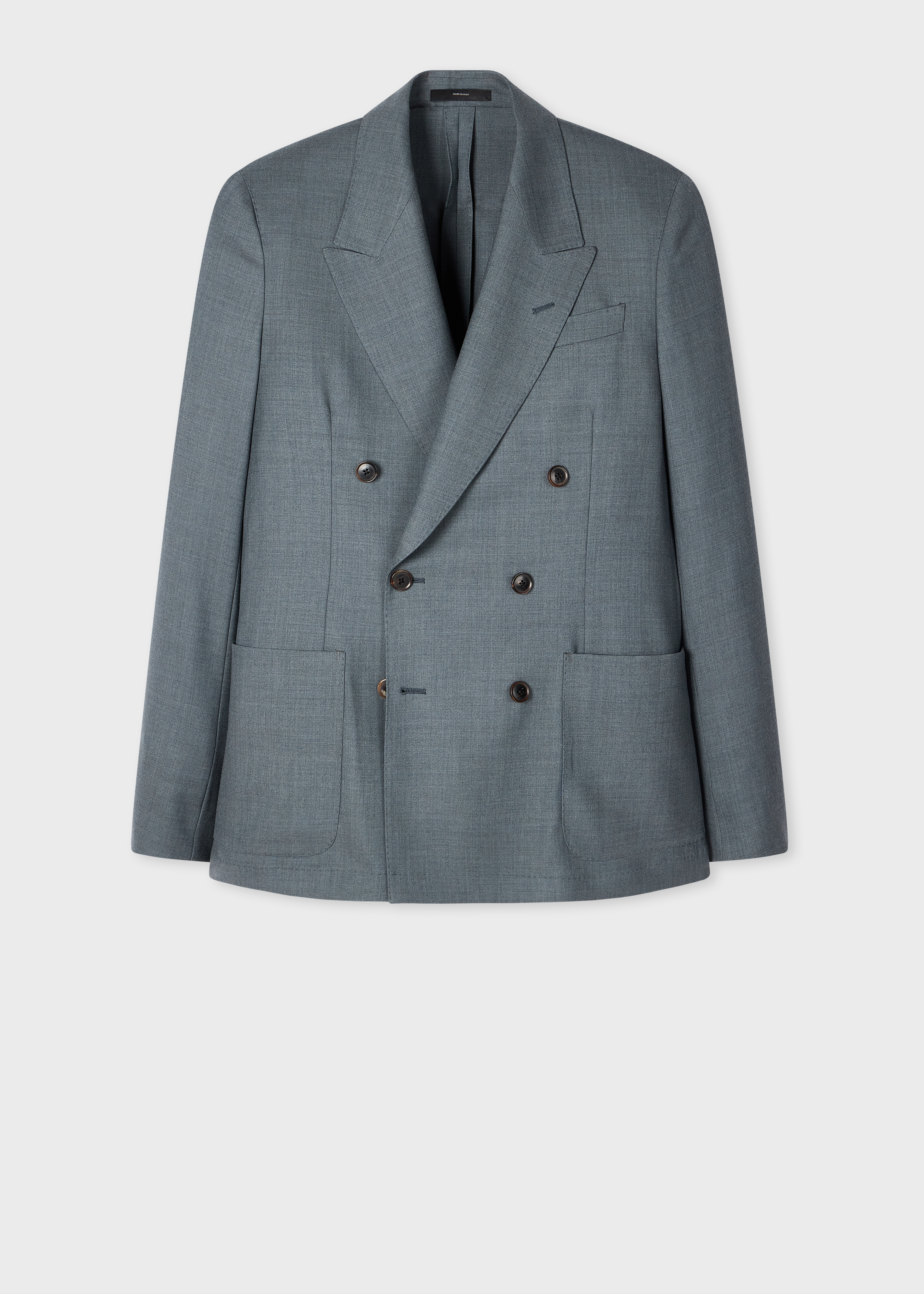 A Suit To Travel In - Blue Marl Double-Breasted Wool Blazer