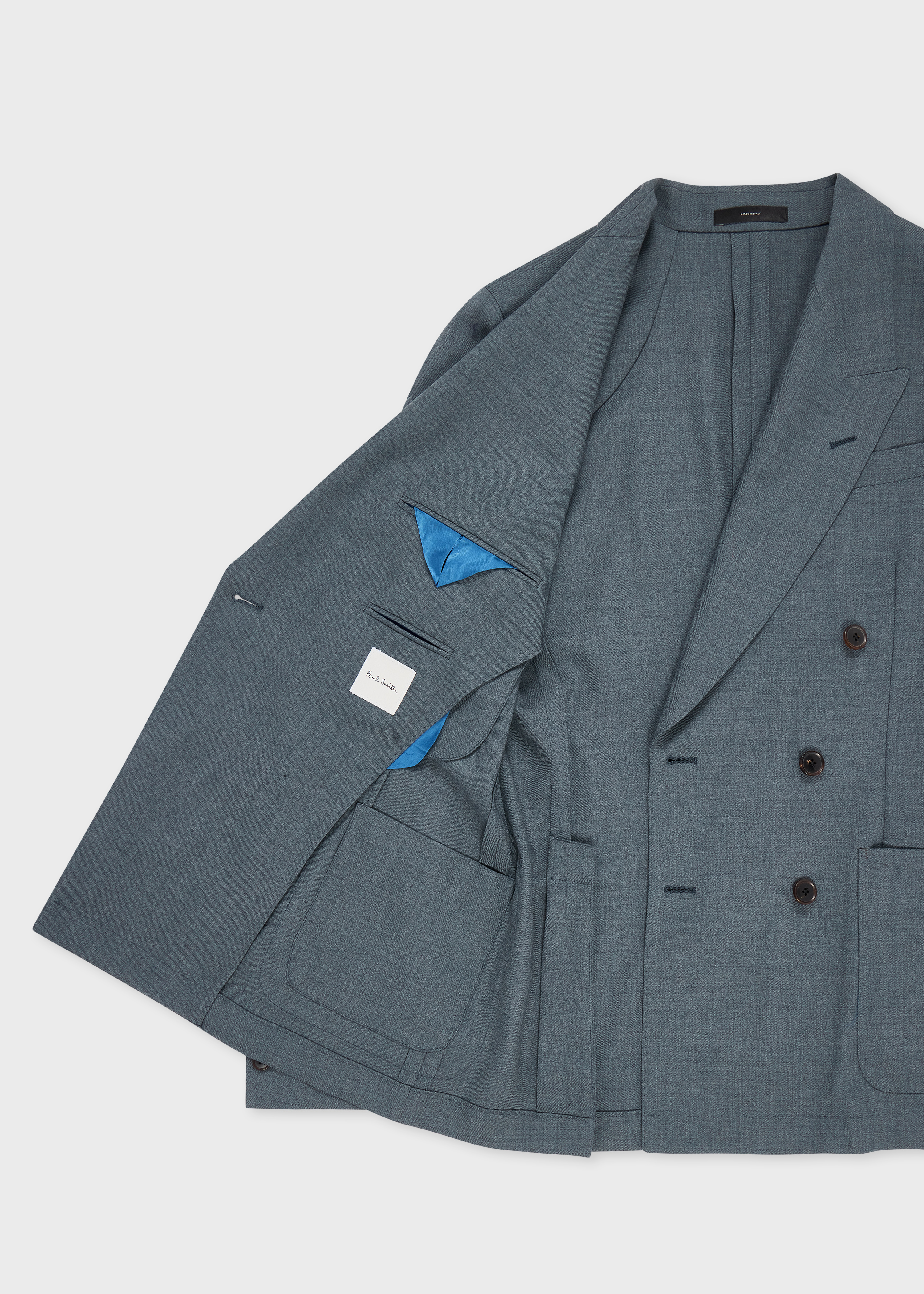 A Suit To Travel In - Blue Marl Double-Breasted Wool Blazer