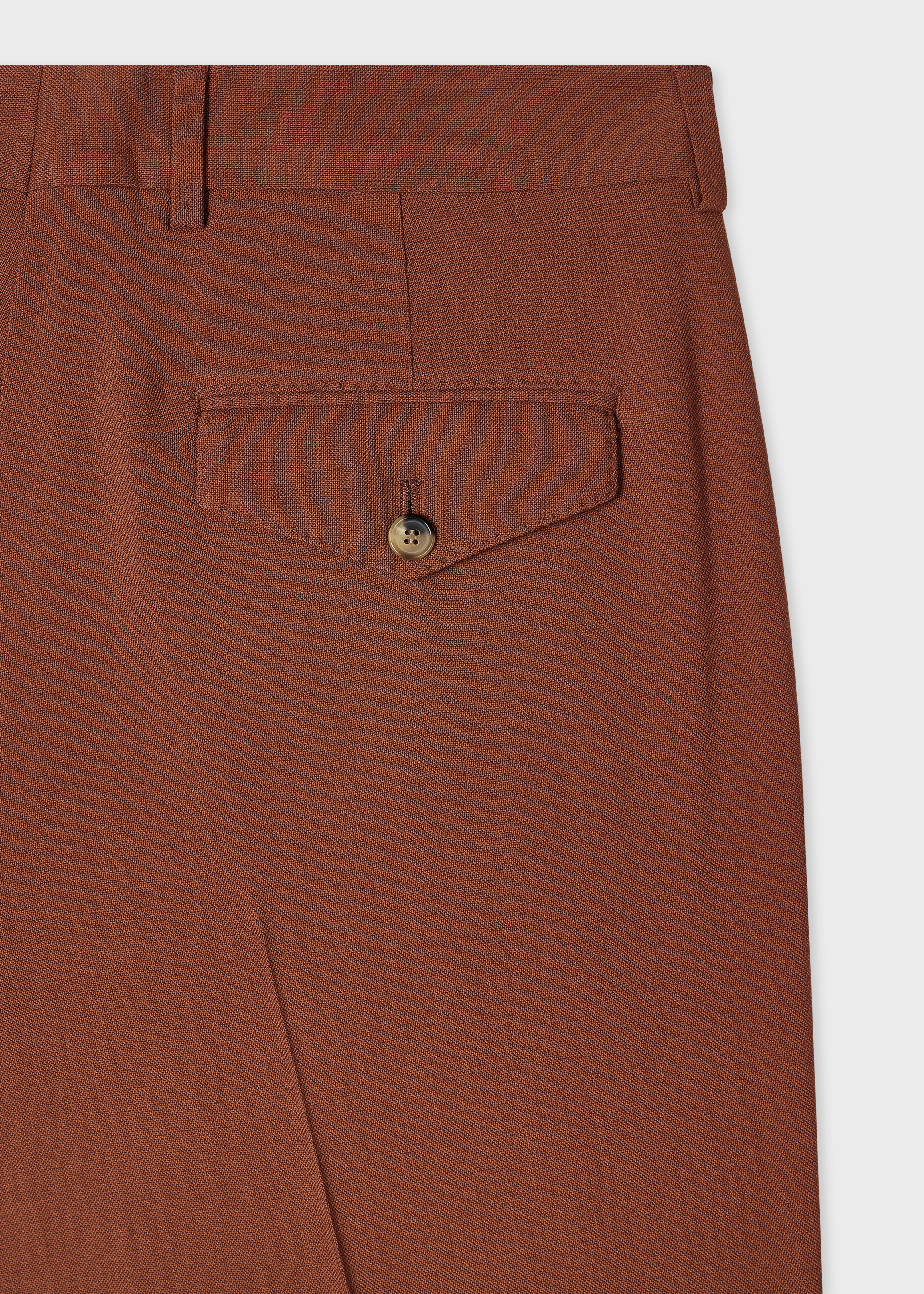 Straight-Fit Rust Two-Ply Merino Wool Trousers