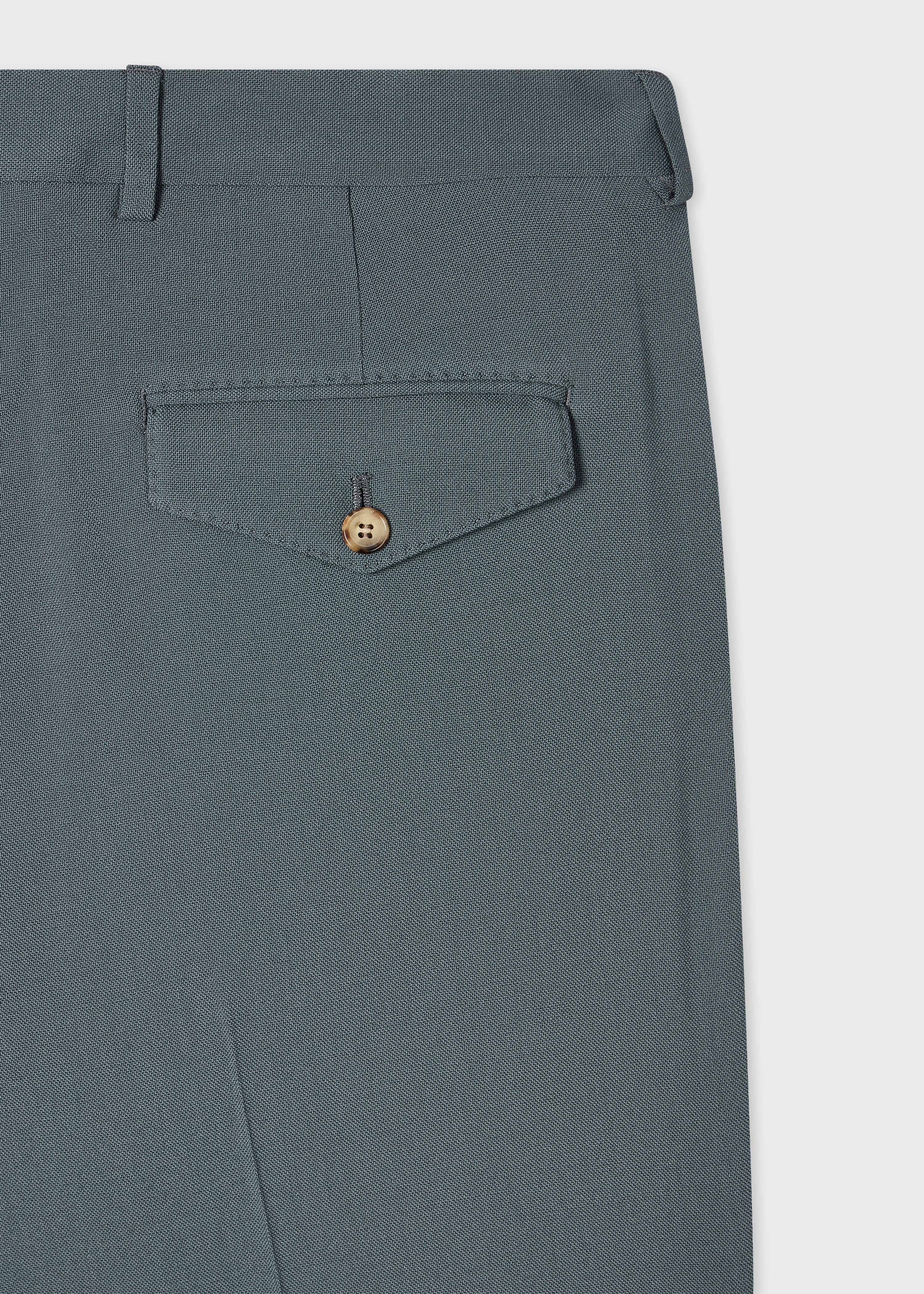 Straight-Fit Dusty Blue Two-Ply Merino Wool Trousers