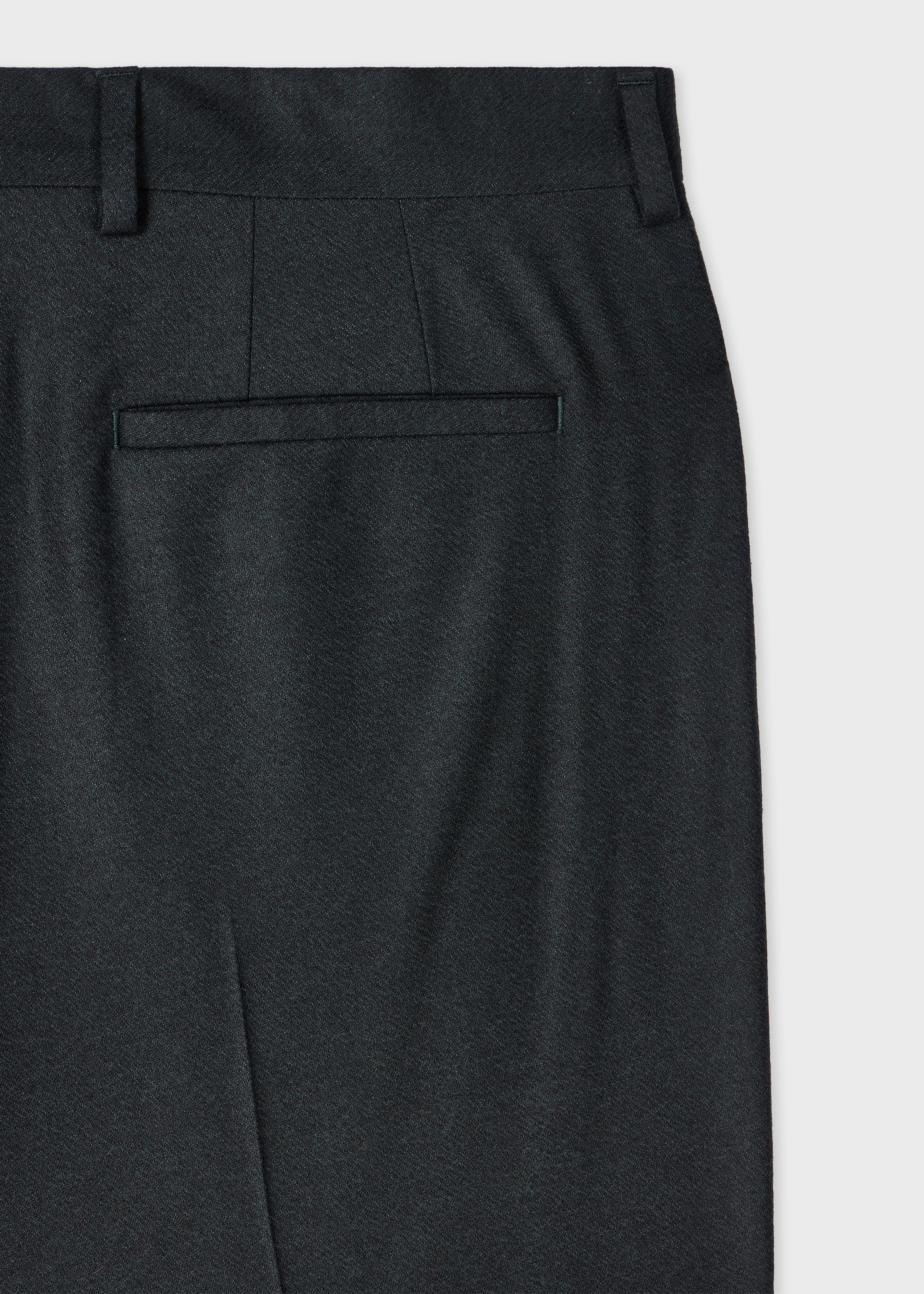 Dark Petrol Overdyed Wool-Cashmere Flannel Trousers